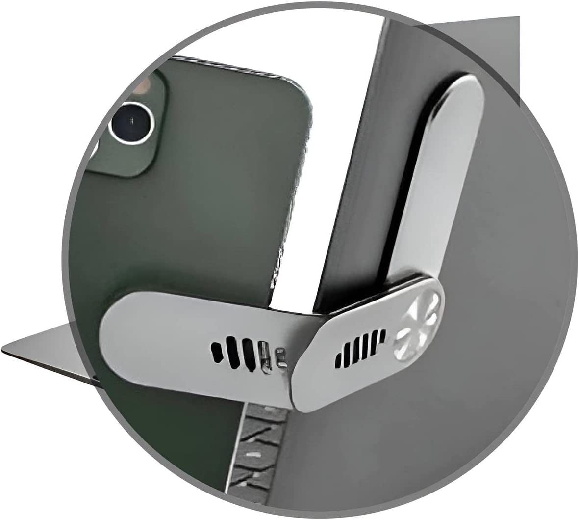 Dual Screen Magnetic Phone Holder for Laptop Portable Laptop Holder Adjustable Stand Foldable Side Mount Clip Slim Portable 3 in 1 Multi-Functional Holder Laptop  USA   