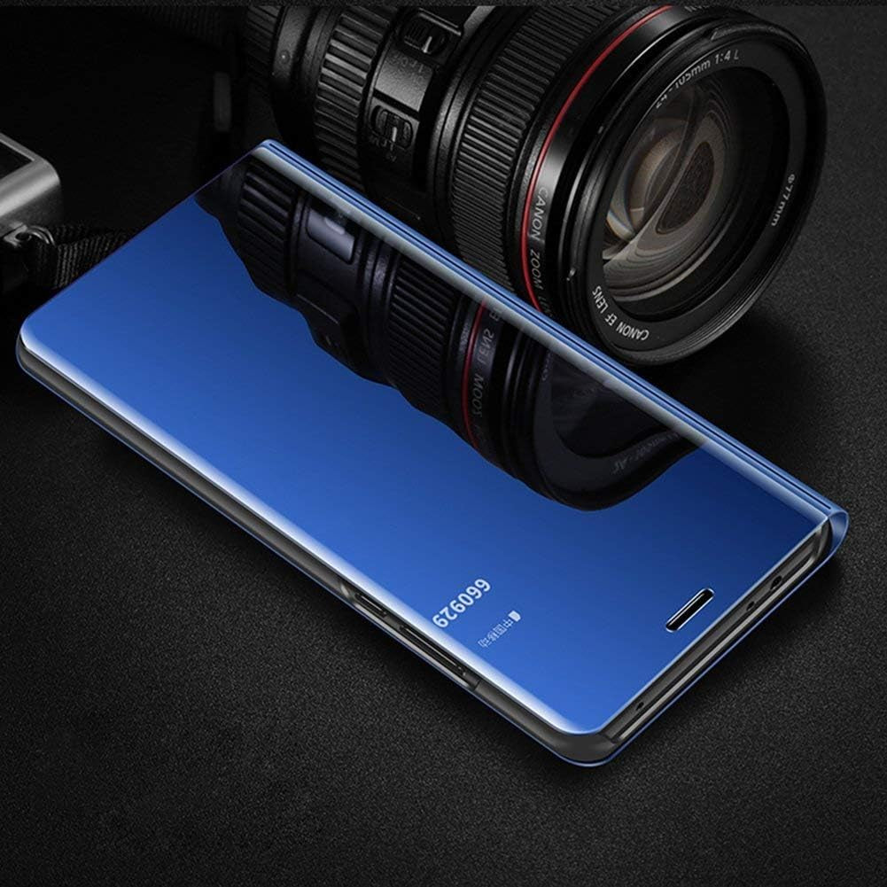PHEZEN LG V30 Case,Lg V30 plus Case,Lg V35 Thinq Case,Luxury Mirror Makeup Case Clear View Window Plating PU Leather Stand Flip Case Wallet Case Full Body Protective Case for LG V30, Blue  PHEZEN   