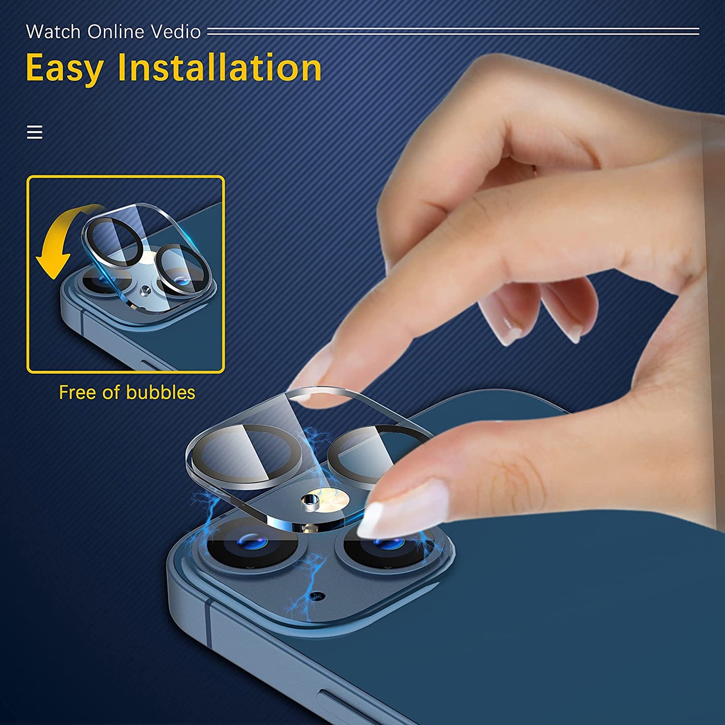 Uniqueme [3 Pack] for Iphone 13 / Iphone 13 Mini Camera Lens Protector, Tempered Glass [Case Friendly][New Version][Scratch-Resistant][Easy Installation] - Black Circle  UniqueMe   