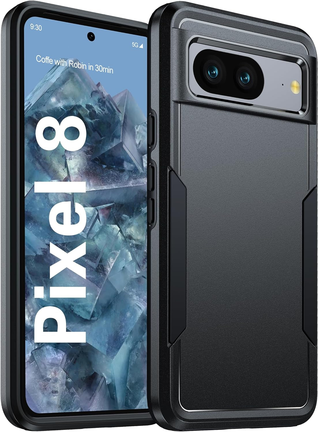 Oterkin for Google Pixel 8 Case,[Shockproof] Pixel 8 Case [15FT Military Grade Defense][Heavy Duty Protection][Dual Layer][Slim Fit] Google Pixel 8 Phone Case (Green)  Oterkin Black Google Pixel 8 Case 