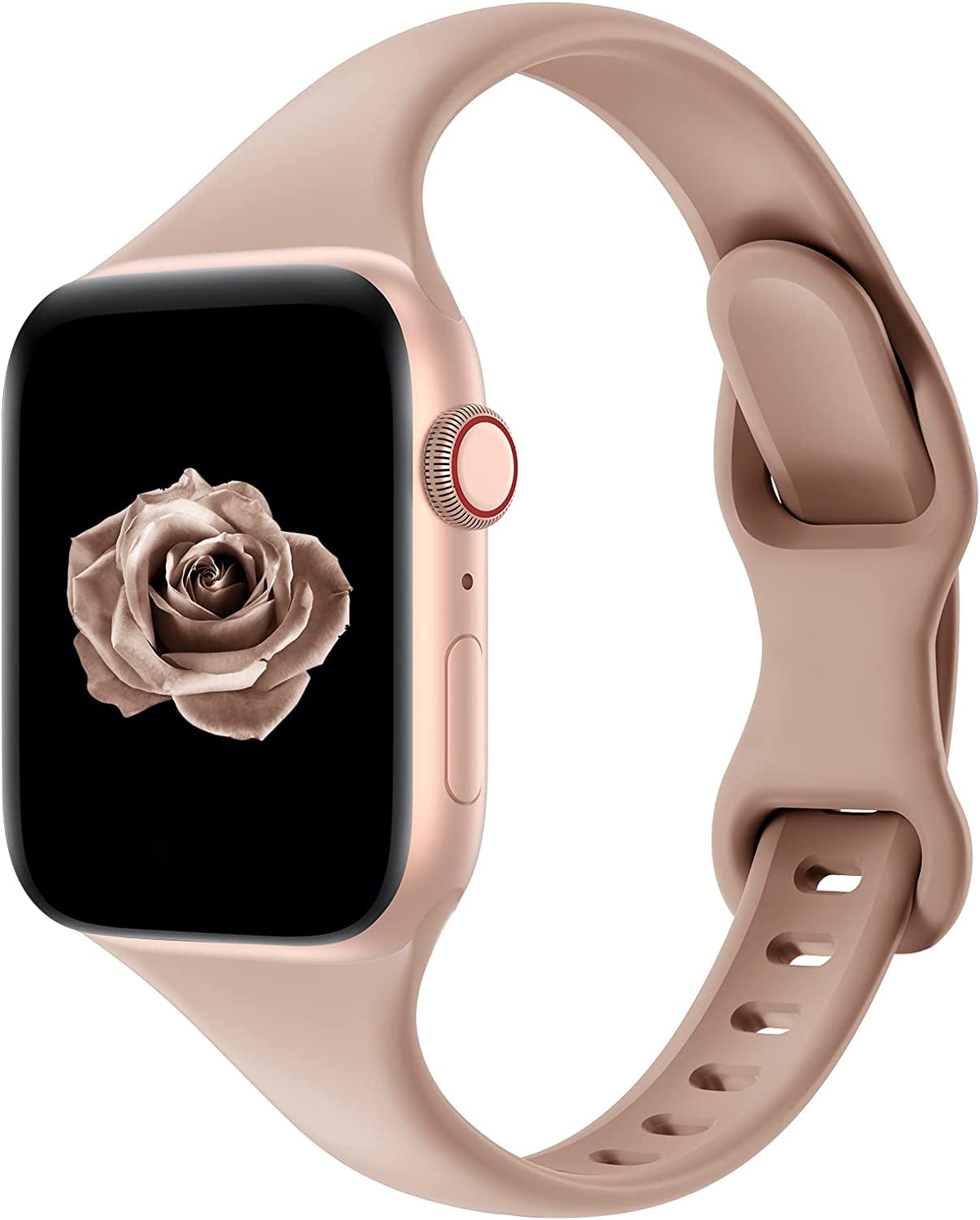 Acrbiutu Bands Compatible with Apple Watch 38Mm 40Mm 41Mm 42Mm 44Mm 45Mm 49Mm, Slim Thin Narrow Replacement Silicone Sport Strap Wristbands for Iwatch Series Ultra 8/7/6/5/4/3/2/1 SE Women Men  Acrbiutu #A,Milk Tea 38/40/41mm 