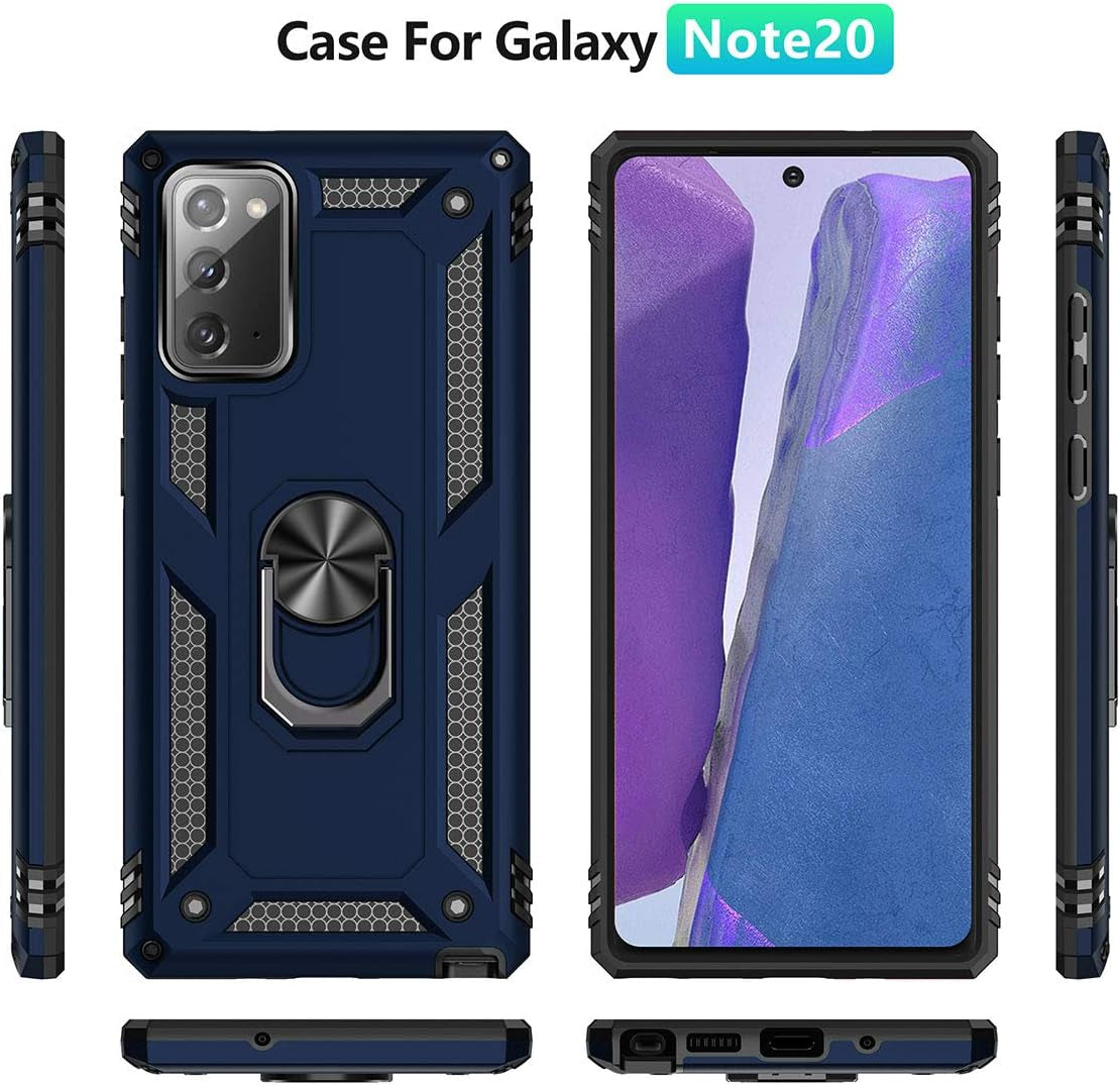 Note 20 Case for Samsung Note 20 Case,Galaxy Note 20 Case, [ Military Grade ] Protective 20 Note Case with Magnetic Car Mount Ring Holder Stand Cover for Samsung Galaxy Note 20/Note 20 5G - Blue  ADDIT   