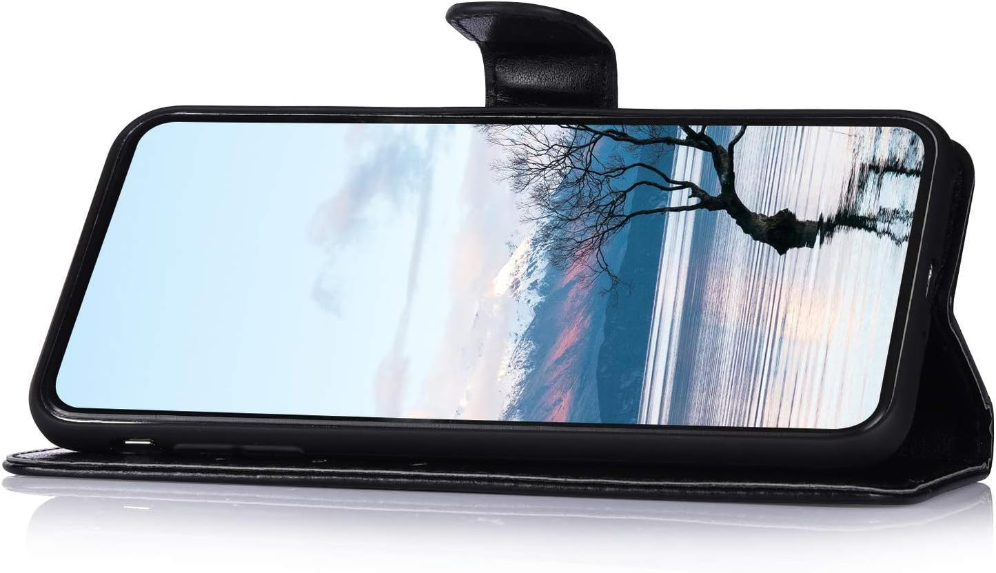 IKASEFU Compatible with LG V40 Thinq Case Emboss Sun Mandala Floral Pu Leather Wallet Strap Case Card Slots Shockproof Magnetic Stand Feature Folio Flip Book Cover Protective Case,Black  IKASEFU   