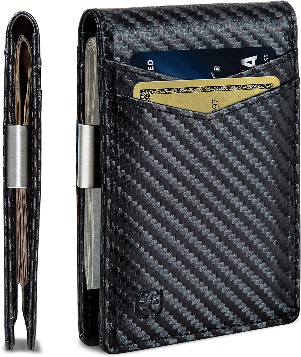 SERMAN BRANDS Money Clip Wallet - Mens Wallets Slim Front Pocket RFID Blocking Card Holder Minimalist Mini Bifold  SERMAN BRANDS   