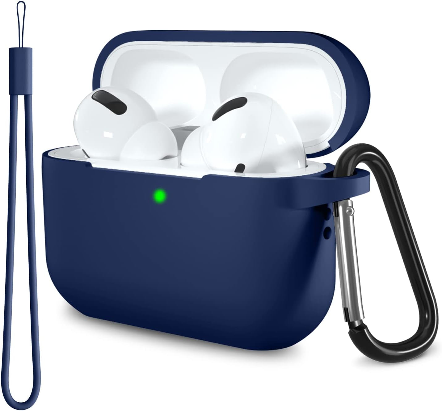 Lerobo for Airpods Pro 2Nd/1St Generation Case Cover with Keychain & Lanyard,Soft Silicone Skin Full Protective Airpod Pro Case for Apple Airpod Pro 2022/2019 Charging Case [Front LED Visible] Lilac  PJStore-US A-Midnight Blue  
