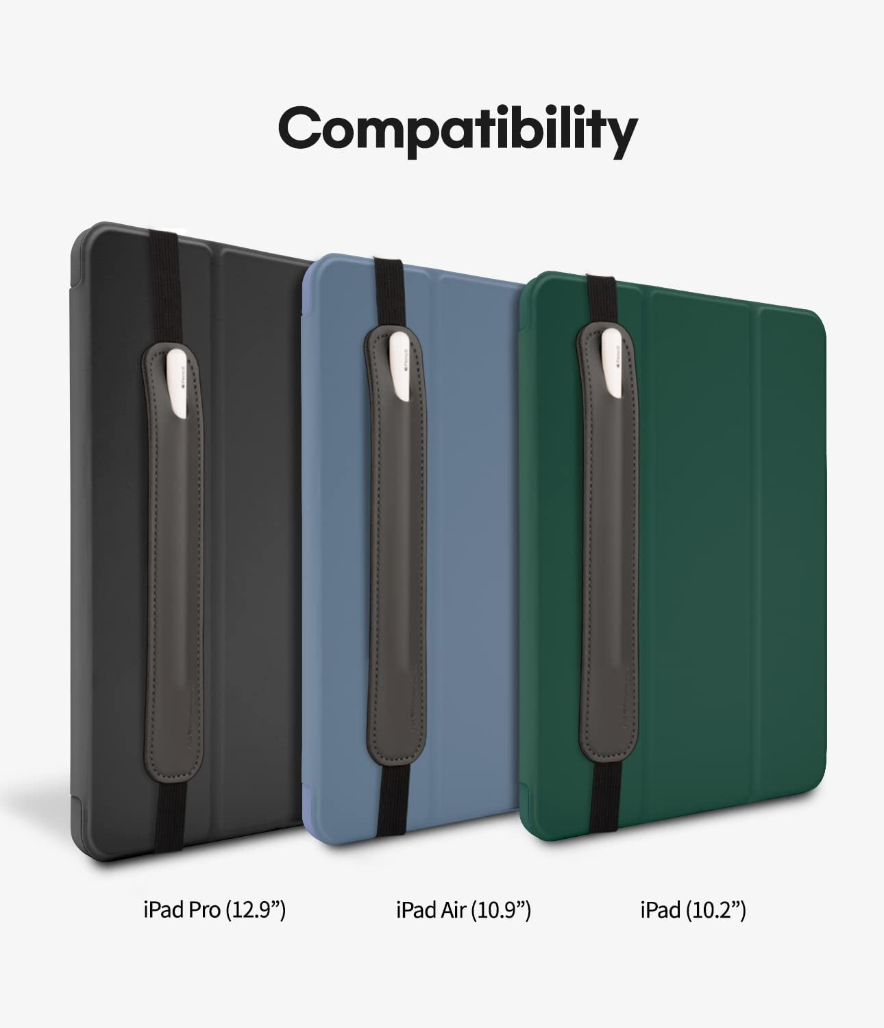 Goospery Pencil Holder Compatible with Apple Pencil Case(1St & 2Nd Generation)Stylus Pen Sleeve PU Leather Accessories Elastic Band for All Tablets Including Ipad Pro 12.9 11 Inch Air 4Th - Dark Grey  GOOSPERY   