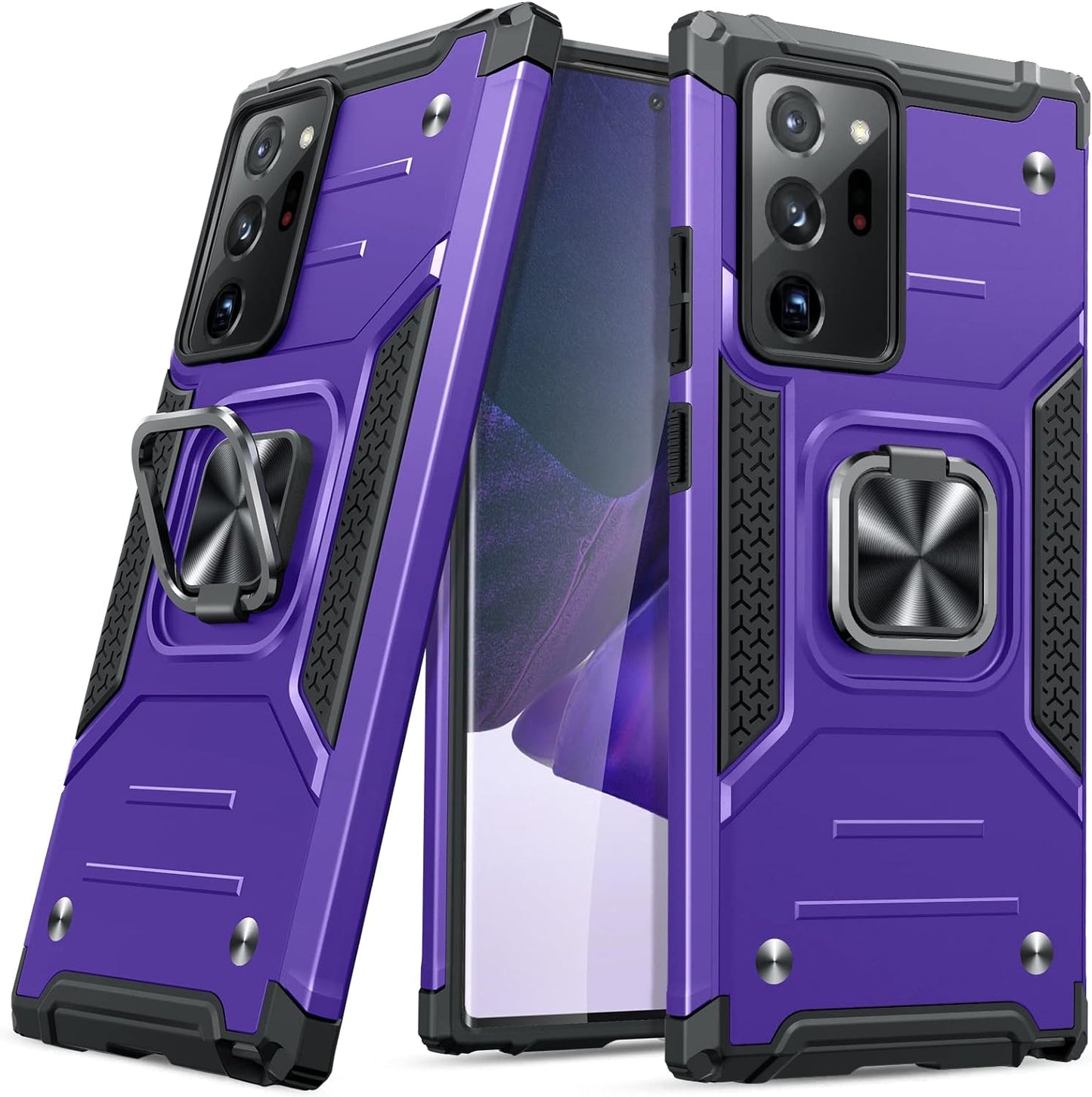 JAME for Samsung Galaxy Note 20 Ultra Case, Military-Grade Drop Protective Phone Case Cover for Note 20 Ultra, with Metal Ring Holder Kickstand for Galaxy Note 20 Ultra Case, Red  JAME Purple  