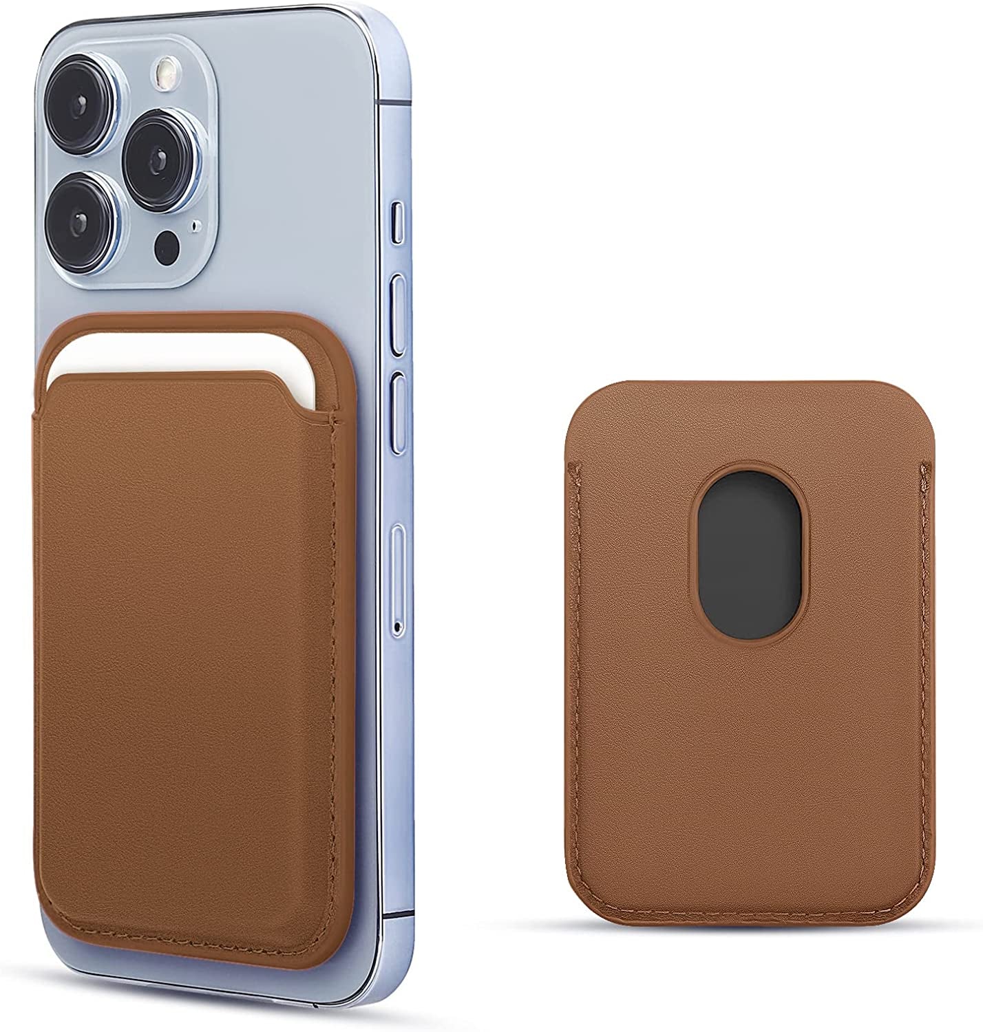 WALLFID Magsafe Wallet Leather Compatible with Iphone 12/13/14 Mini/Plus/Pro/Max,Rfid Card Holder with Magsafe Magnet (Purple)  WALLFID Brown  