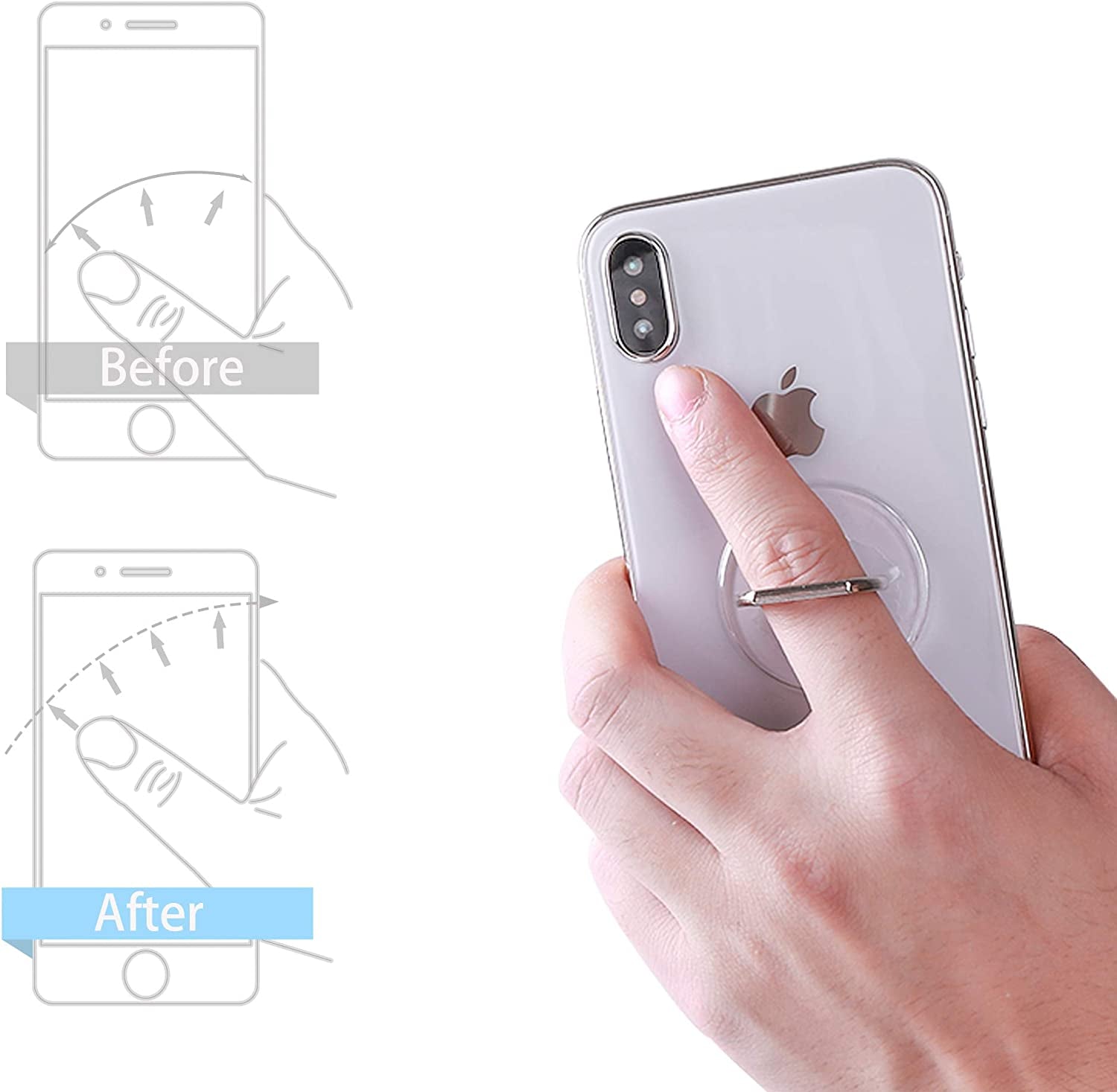 Cell Phone Ring Holder Stand Transparent Finger Grip Loop  Exoer   