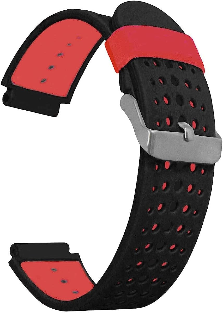 HOUCY Sport Watch Band for Garmin Forerunner 735XT 735/220/230/235/620/630 Watch Soft Silicone Strap Replacement Watch Band  HOUCY Black red  