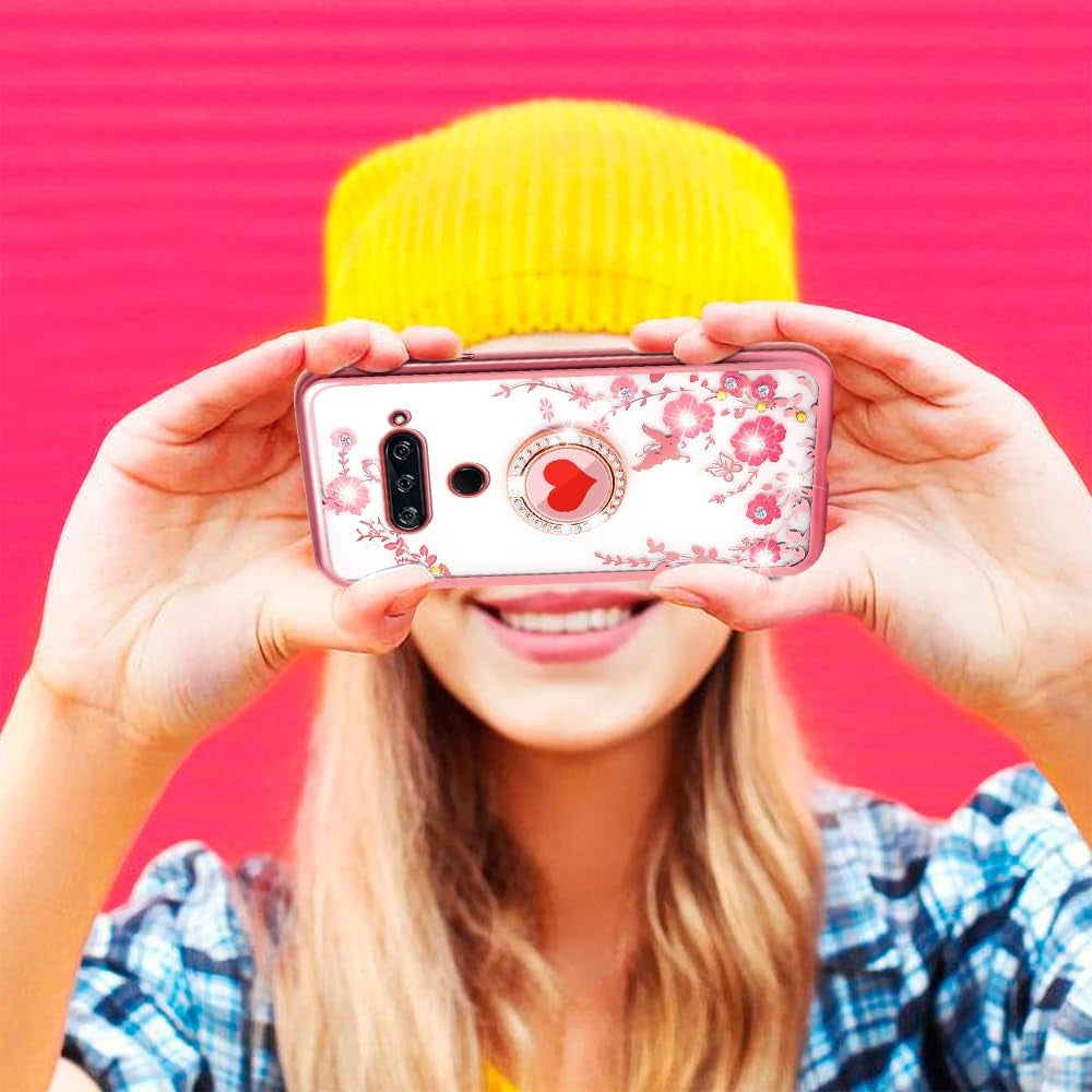 Easyscen Case for LG V40 Thinq, Red Heart Butterfly Cute Girls Phone Case Soft Silicone Clear Case for Girls Women, Thin Slim Lightweight Pro Tective Bumper Cover for LG V40 Thinq - Butterfly  xinchuang   