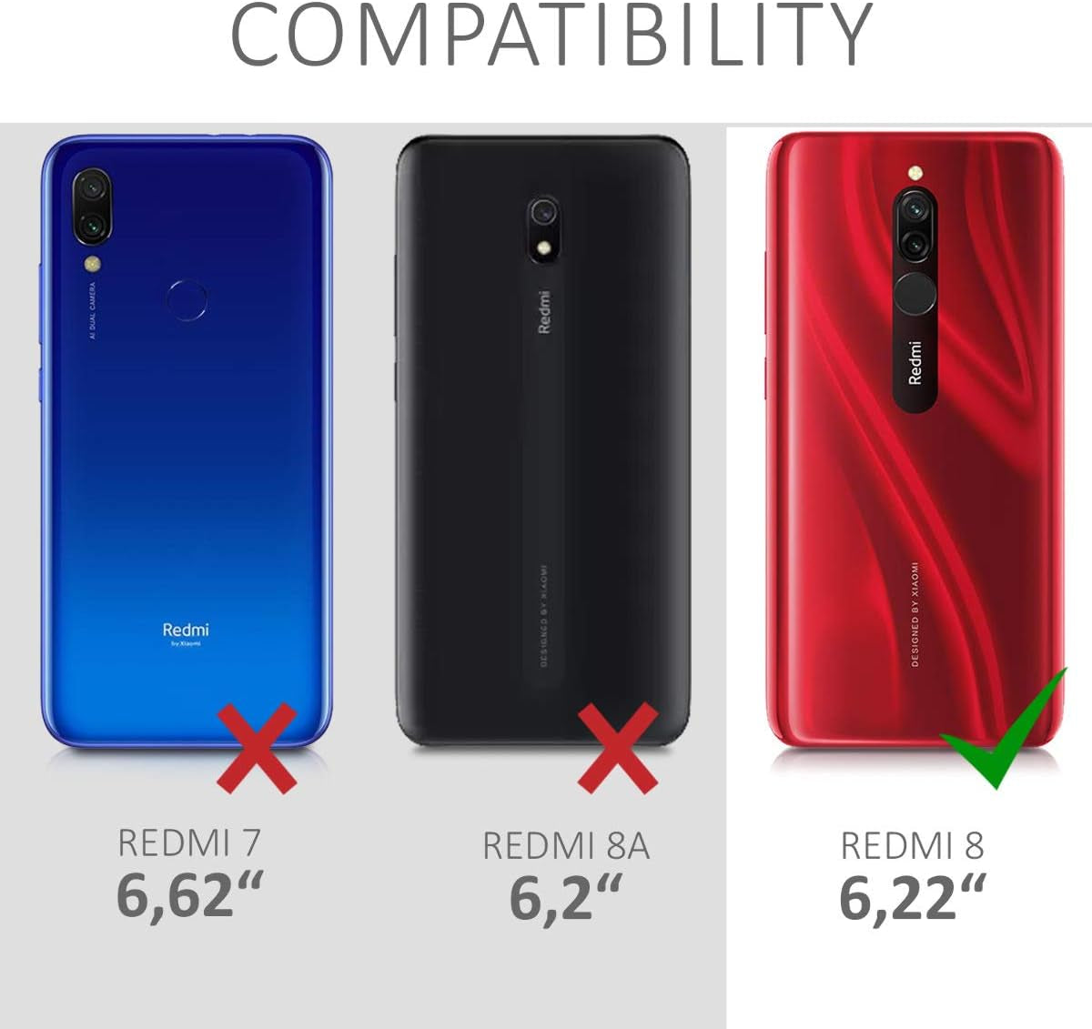 Kwmobile Case Compatible with Xiaomi Redmi 8 Case - Protective Slim TPU Phone Cover - Soft Matte Finish - Black Matte  KW-Commerce   