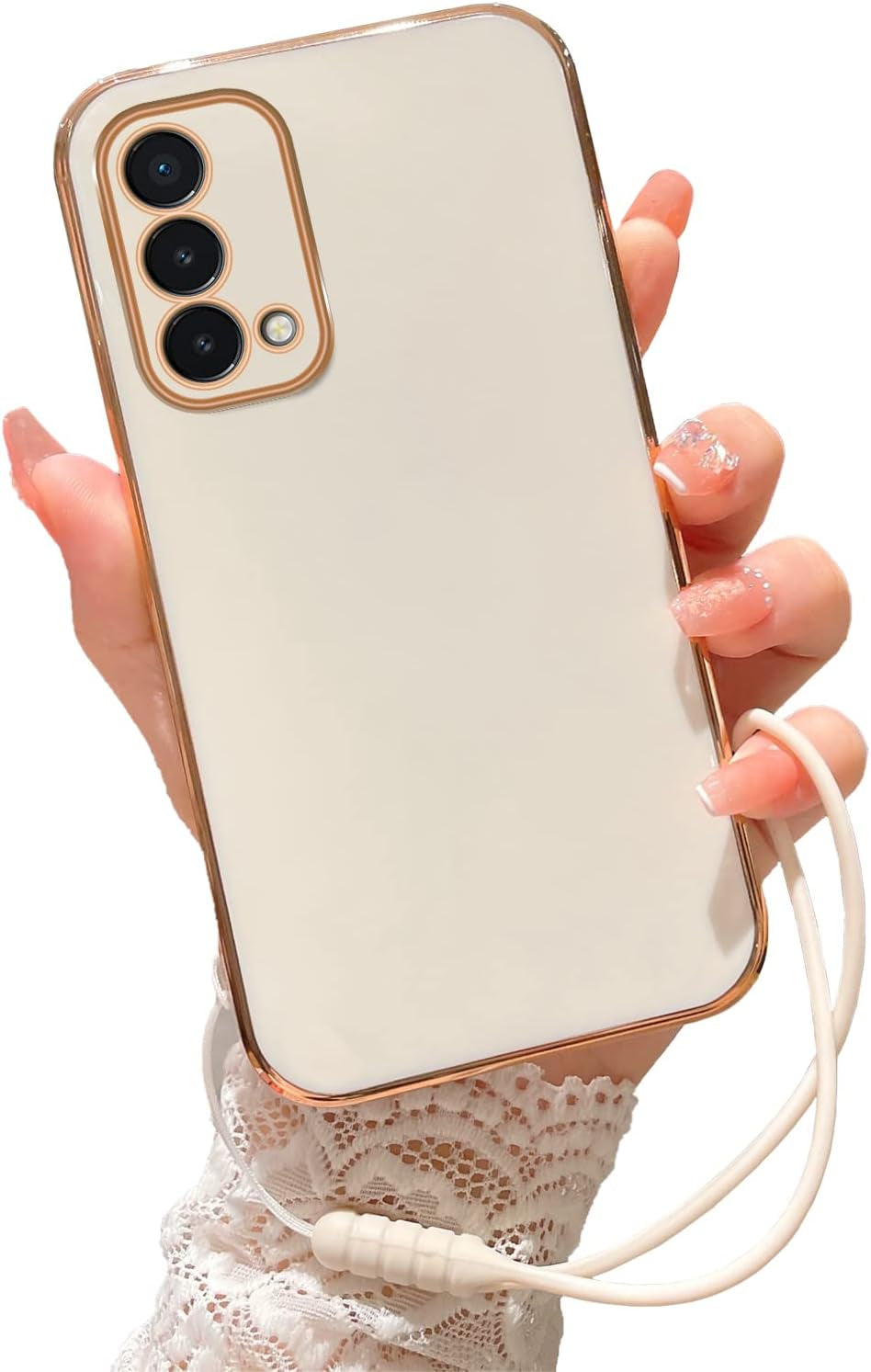 Kudini for Oneplus Nord N200 5G Case, N200 Phone Case for Women Glitter Crystal Soft Clear TPU Luxury Bling Cute Protective Cover with Kickstand Strap for Oneplus Nord N200 5G (Glitter Green)  KuDiNi White  