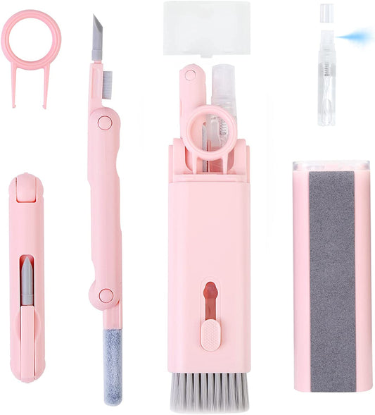 Laptop Screen Keyboard Cleaner Kit, Electronics Cleaning Tool for Macbook Ipad Iphone Cell Phone, Brush Tool for Tablet, Computer Camera, PC Monitor,New Plastic Shatterproof Spray Bottle. (Deep Pink)  Disfrutaelsola   