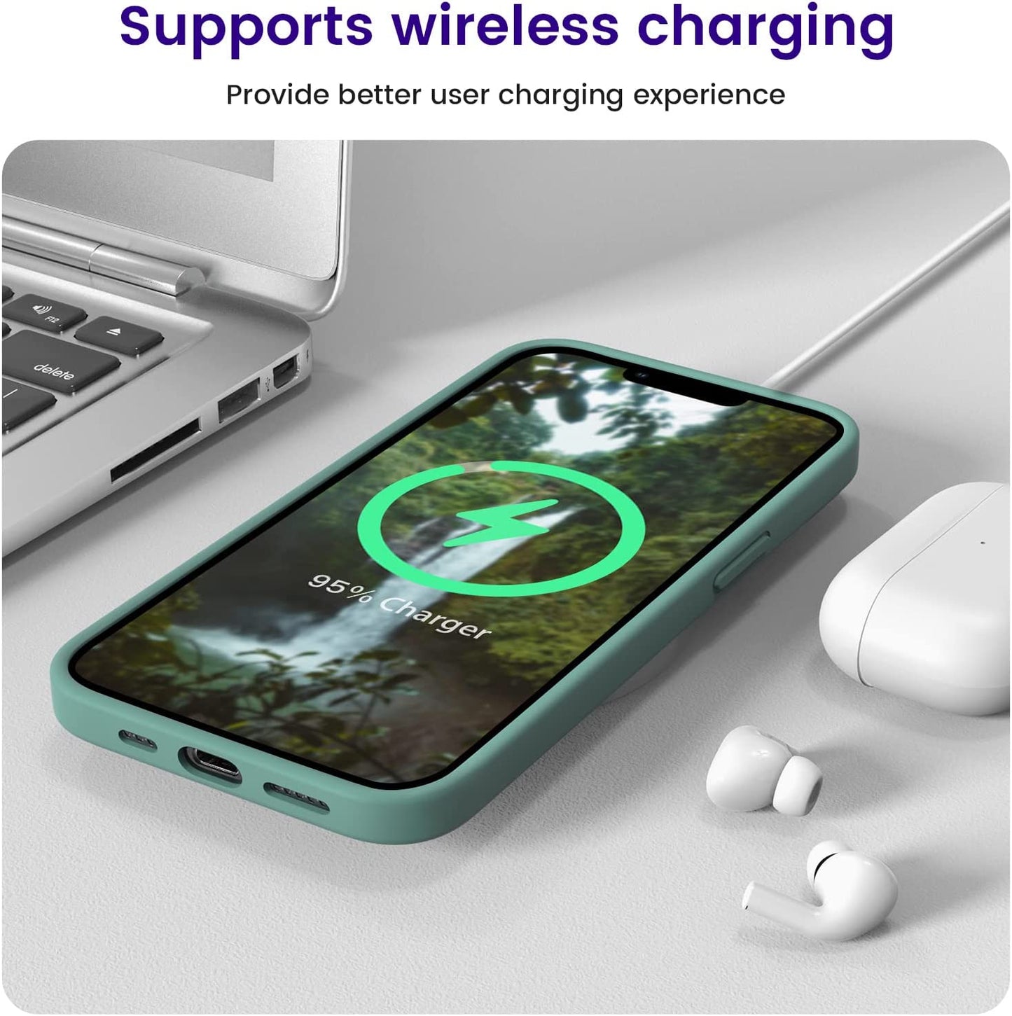 OTOFLY Designed for Iphone 14 Case, Silicone Shockproof Slim Thin Phone Case for Iphone 14 6.1 Inch (Pine Green)  OTOFLY Direct   