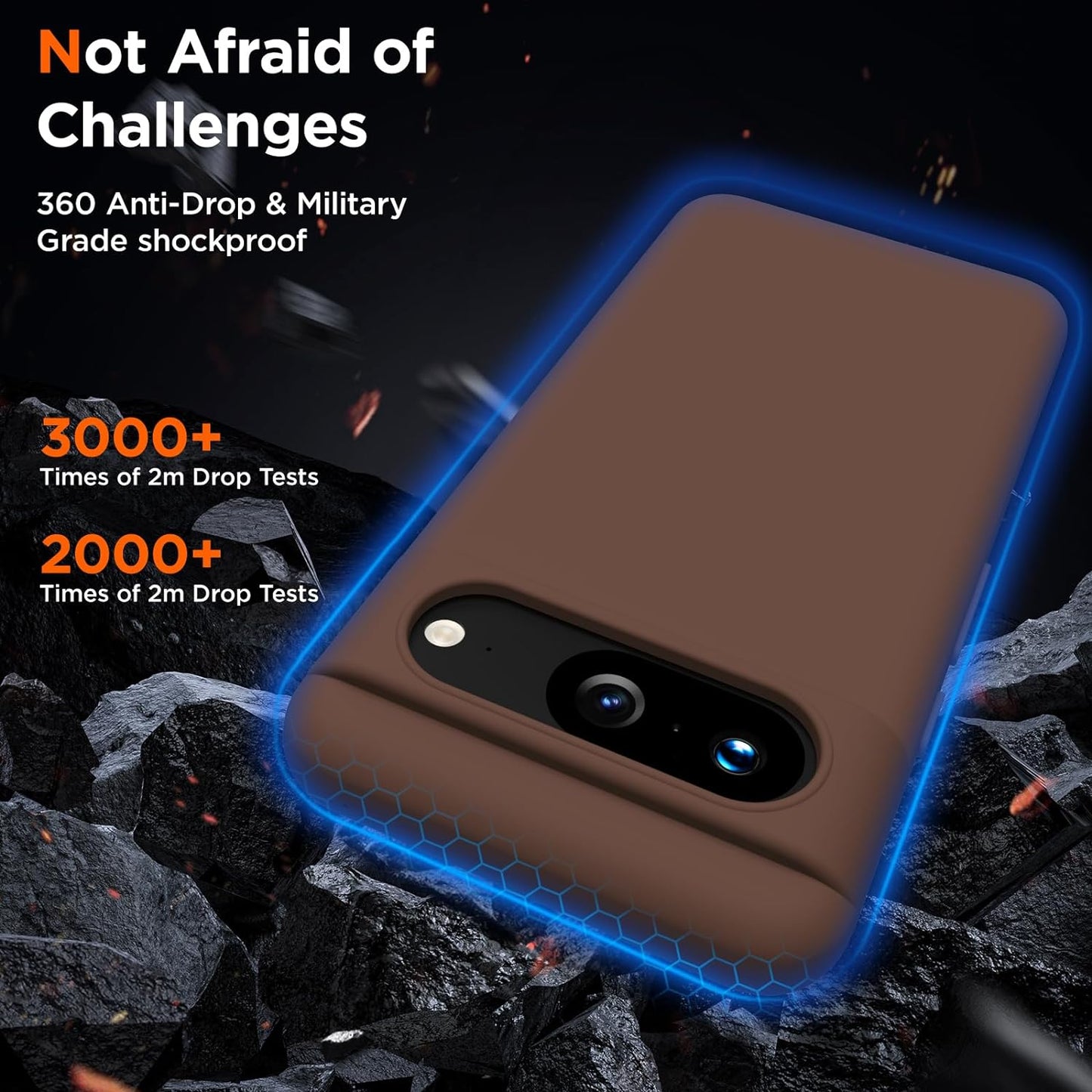 COFFKER Compatible with Pixel 8 Case, Liquid Silicone Case, Full Body Shockproof Protective Cover,【Soft Microfiber Lining】 Slim Thin Phone Case for Google Pixel 8 6.2 Inch, Chocolate Brown  COFFKER   