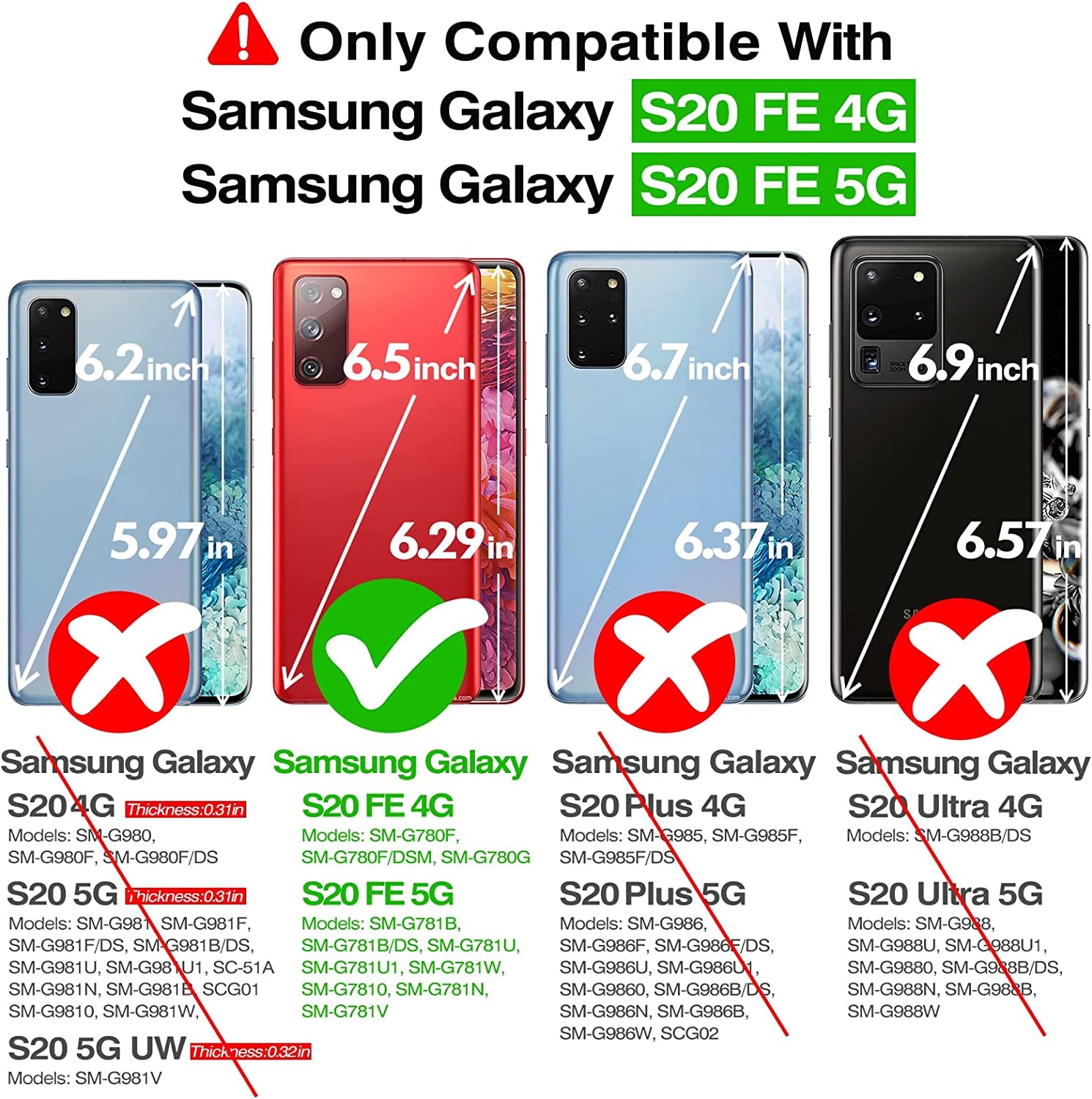 Rayboen Case for Samsung Galaxy S20 FE, Carbon Fiber Design [Military Grade Protection] Heavy Duty Shockproof Protective Case, Anti-Scratch Ultra Slim Cover for Galaxy S20 FE 5G, 6.5 Inch Black  Rayboen   