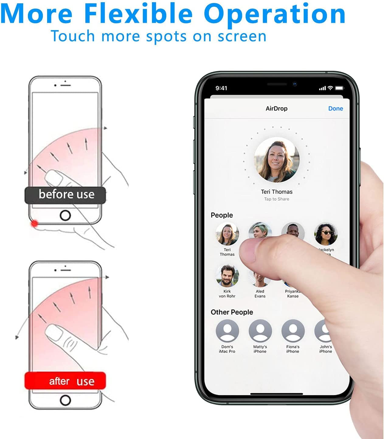 VOVIGGOL Cell Phone Ring Holder Stand 5 Pack, Transparent Phone Ring Holder Finger Kickstand 360° Degree Rotation Clear Phone Ring Grip Compatible Iphone Cellphone Phone Case (Round)  VOVIGGOL   