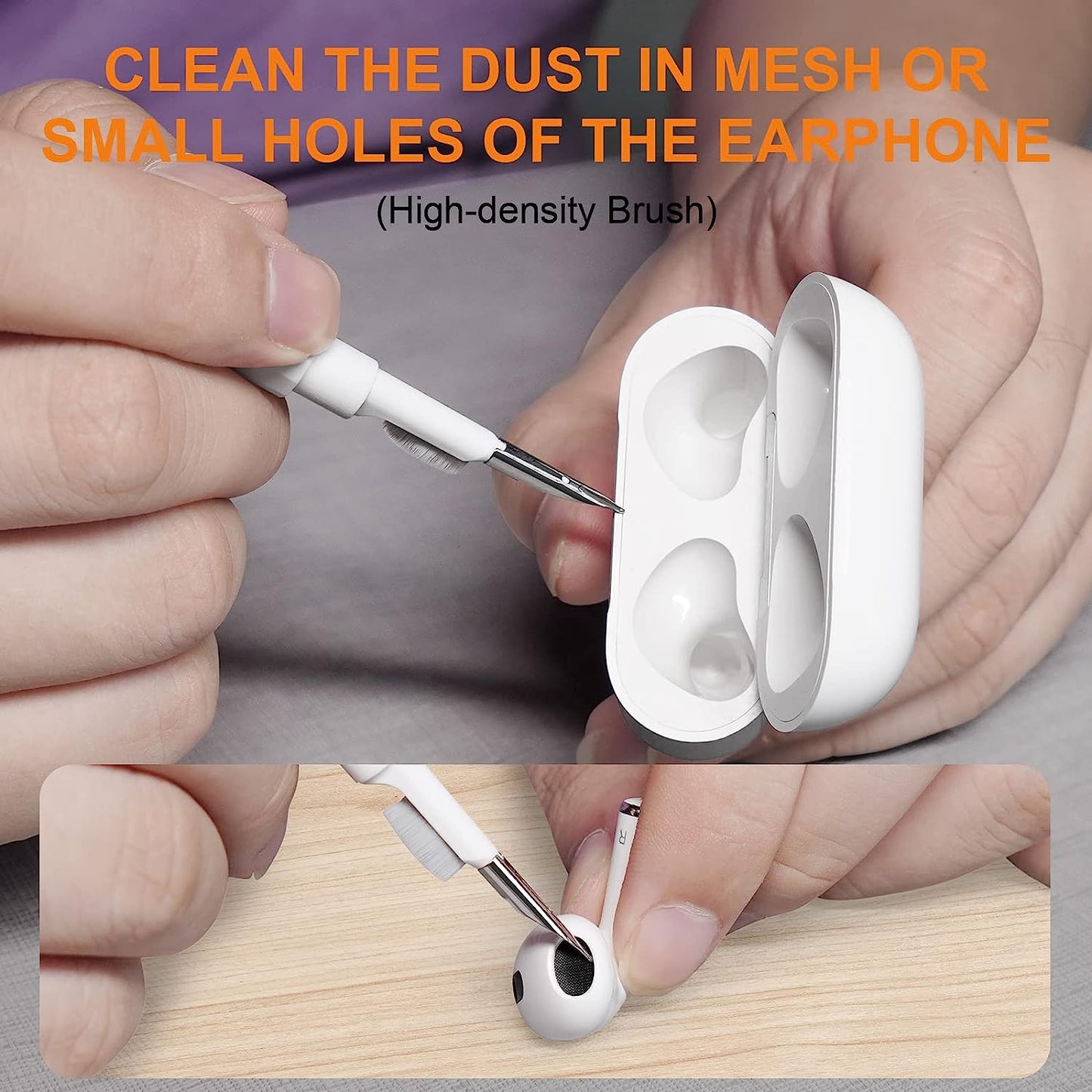 SUPFINE (2 in 1) for Airpod Case Cover, Soft Silicone Protective and Airpod Cleaner Kit Compatible with Airpods 2Nd Generation Charging Case (Bean Pink)  SUPFINE   