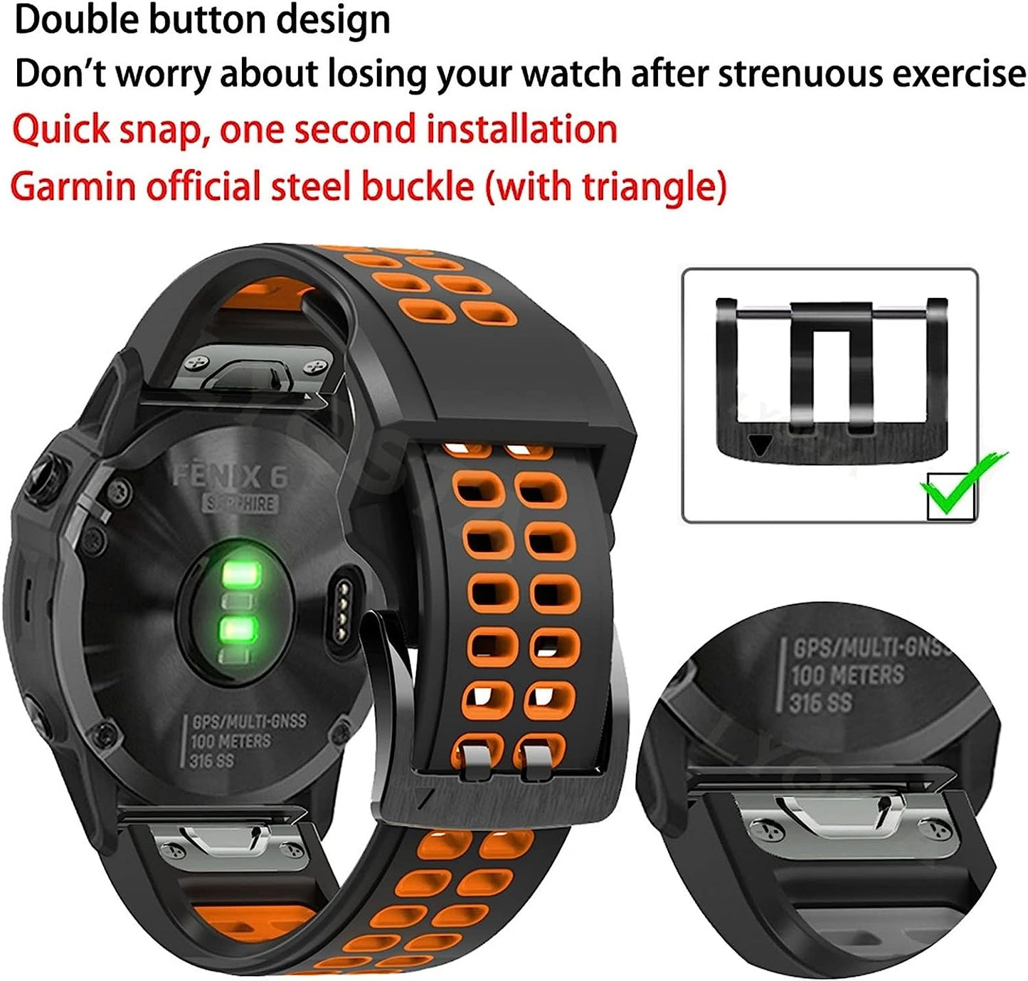 GQMYOK for Garmin Quickfit Watch Band 26MM Smart Watchbands  GQMYOK   