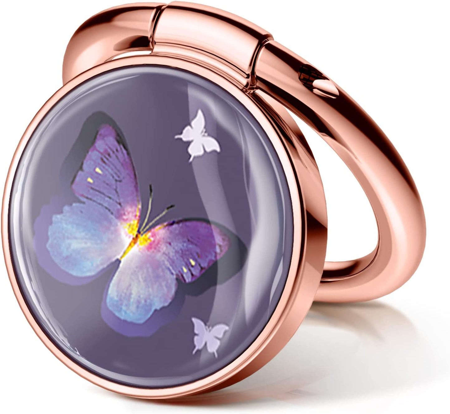 GVIEWIN Marble Cell Phone Ring Holder, Metal Kickstand Grip for Magnetic Car Mount Compatible with Iphone 14 Pro Max/14 Plus/13/12 Series & Galaxy S22/S23 Ultra and Other Smartphones(Drift Sand/Brown)  GVIEWIN Alluring Butterfly/Purple  