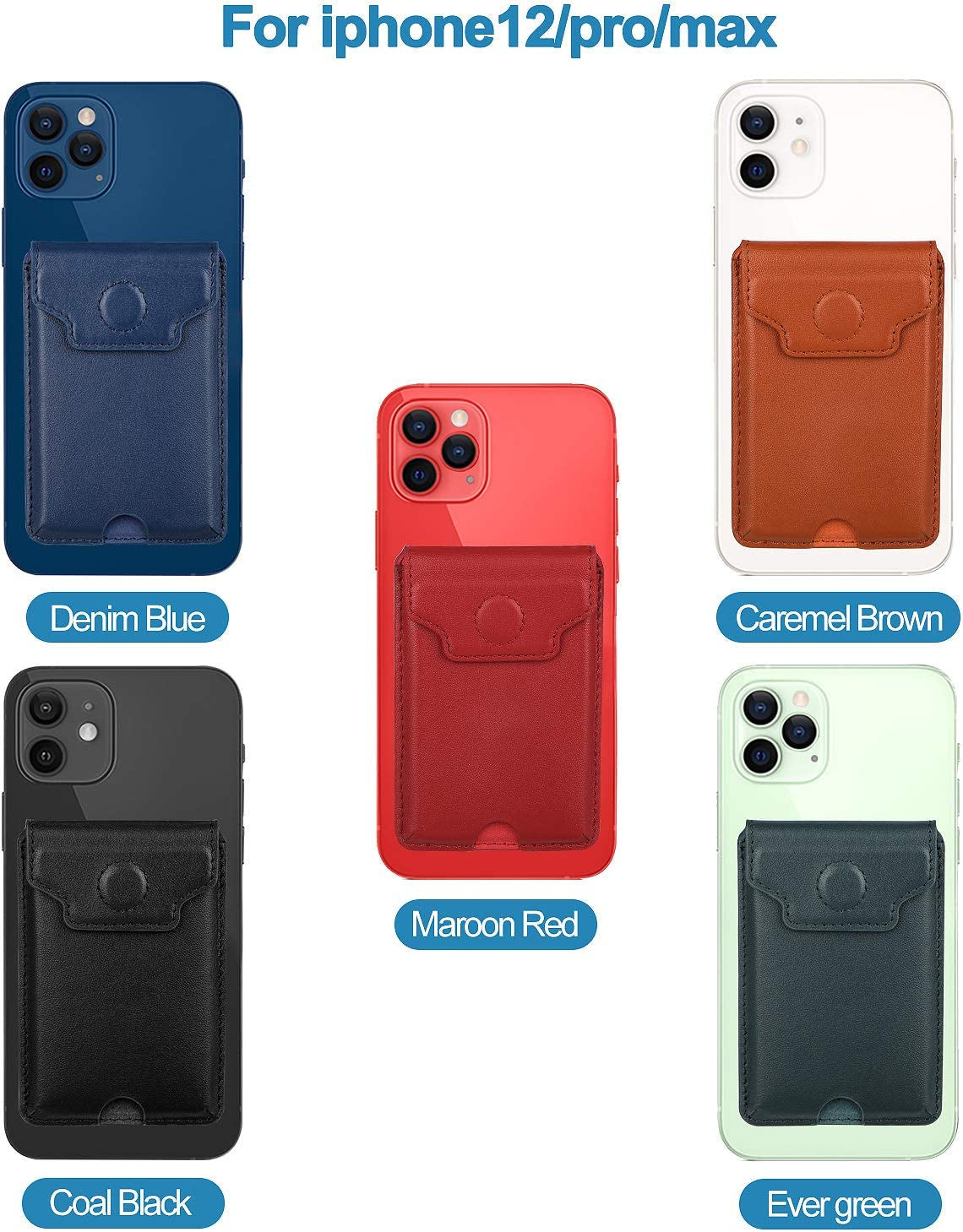 Luxury Magnetic Magsafe Wallet Card Holder Magsafe Wallet Iphone 12 13 Pro Max Stick on Magnetic Compatible with Iphone 12/13 Pro|Pro Max(Green)  QinLo   