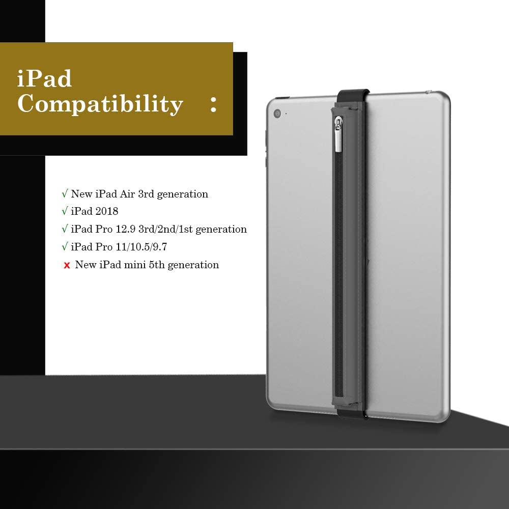 Moko Pencil Case Fit Apple Pencil 1St/2Nd, Pencil Sleeve PU Leather Zipper Pouch Cover Fit New Ipad 10Th Generation 2022, Ipad 9Th/8Th/7Th Gen 10.2", Ipad Air 5Th/4Th Gen 10.9", Ipad 9.7", Space Gray  MoKo   