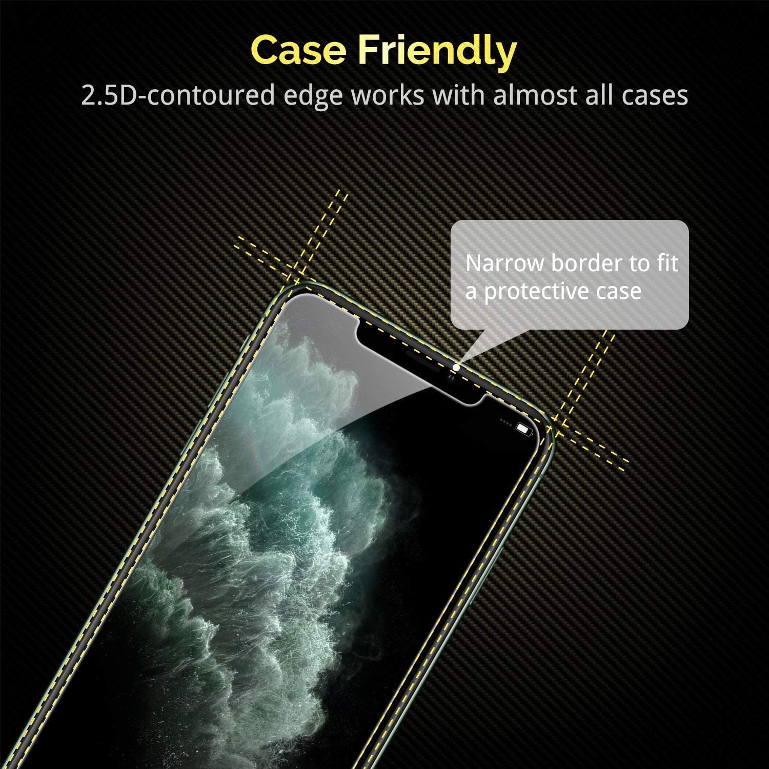 Unbreakcable Shatterproof Tempered Glass Screen Protector for Iphone 11 Pro Max/ Iphone Xs Max [2-Pack] [99.99% HD Clear] [Easy Installation Frame] [9H Hardness] [Full Coverage] [Bubble Free][ Anti-Fingerprint] for Apple 6.5''  UNBREAKcable   