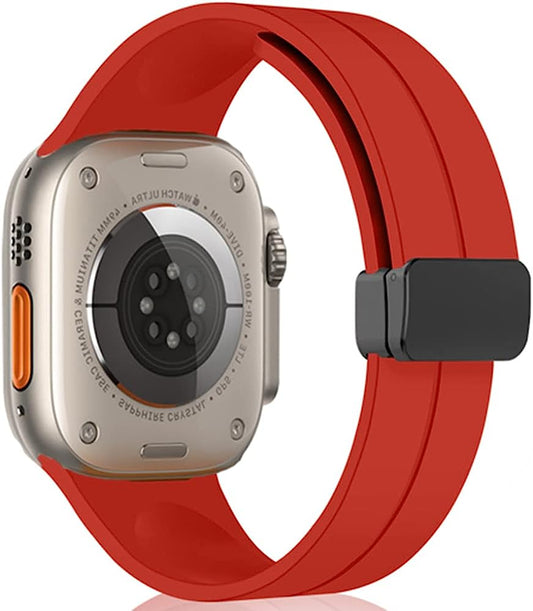 KONAFEI Compatible with Apple Watch Band 49Mm 45Mm 44Mm 42Mm 41Mm 40Mm 38Mm Iwatch Ultra Series 8/7/SE/6/5/4/3/2/1, Soft Silicone Magnetic Buckle Sport Replacement Straps for Women Men  KONAFEI   