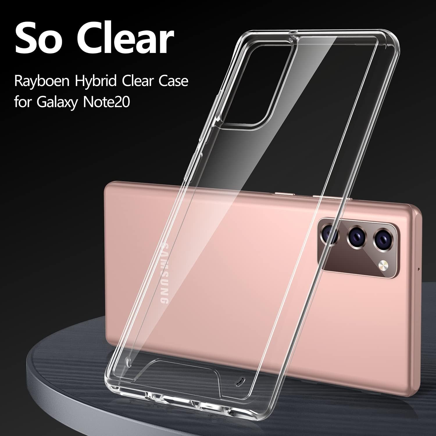 Rayboen Case for Galaxy Note 20 Crystal Clear Designed Non-Slip Shockproof Protection Phone Case, Hard PC Back Flexible TPU Slim Fit Light and Durable Cover for Samsung Galaxy Note 20 5G  Rayboen   