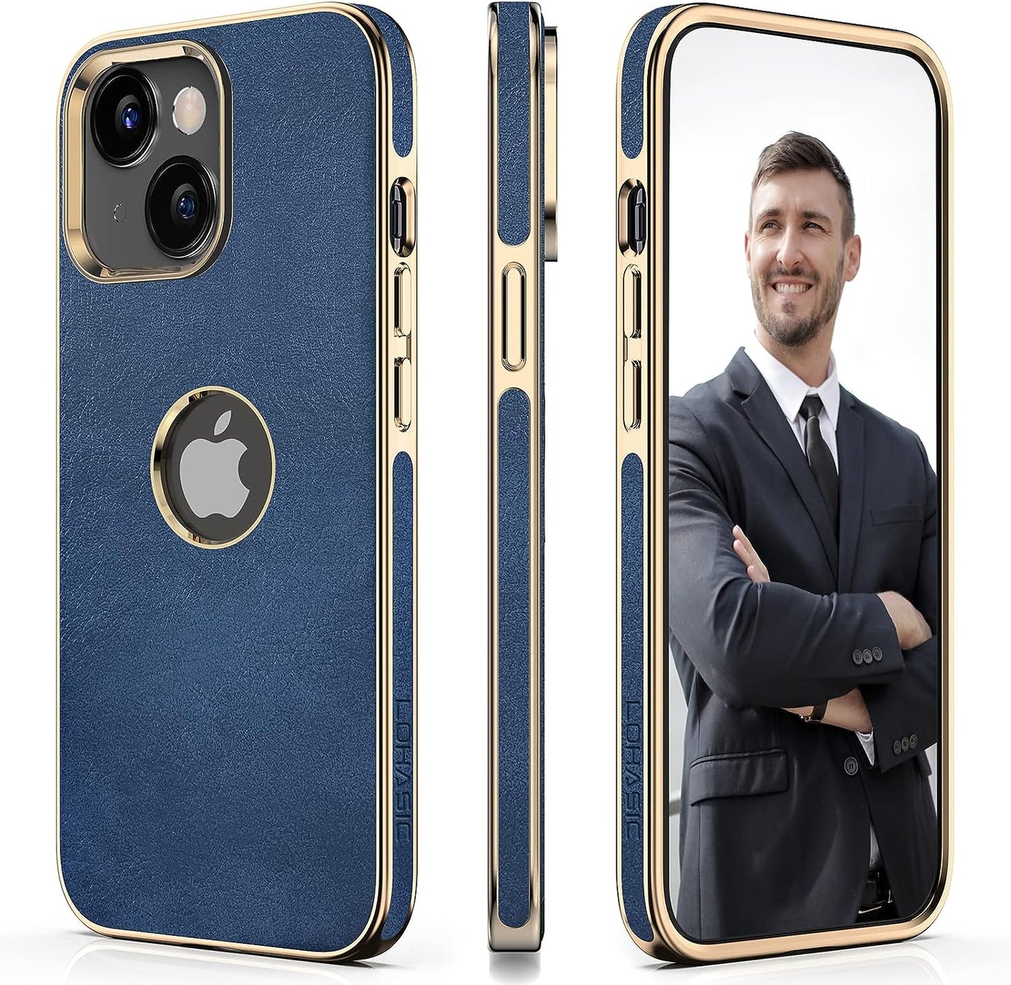 LOHASIC for Iphone 14 plus Cases Women, Crocodile Leather Luxury Phone Cover with Logo Cutout, Thin High-End Designer Snake Skin Non-Slip Girly Cases for Iphone 14 Plus(2022) 6.7" 5G - Light Green  LOHASIC Blue/14Plus  