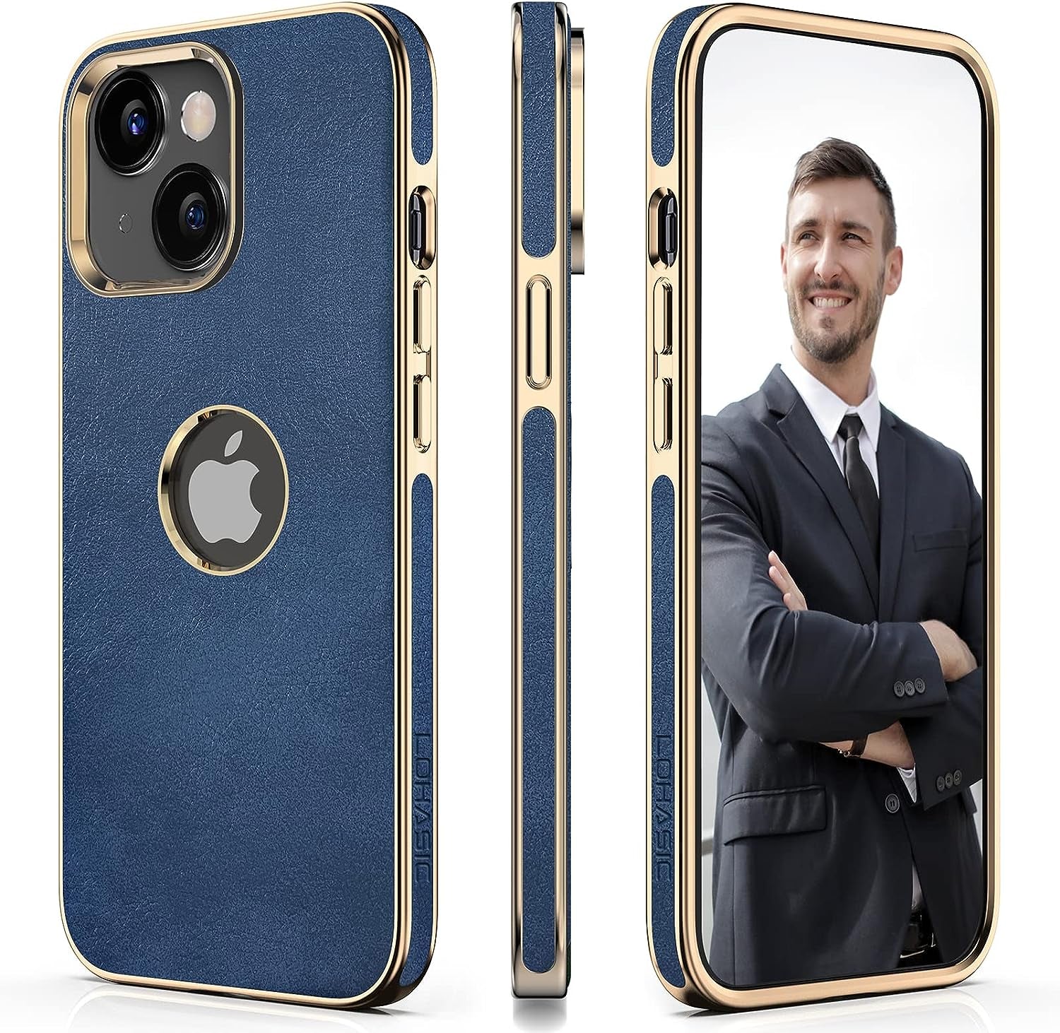 LOHASIC for Iphone 14 plus Cases Women, Crocodile Leather Luxury Phone Cover with Logo Cutout, Thin High-End Designer Snake Skin Non-Slip Girly Cases for Iphone 14 Plus(2022) 6.7" 5G - Light Green  LOHASIC Blue/14Plus  