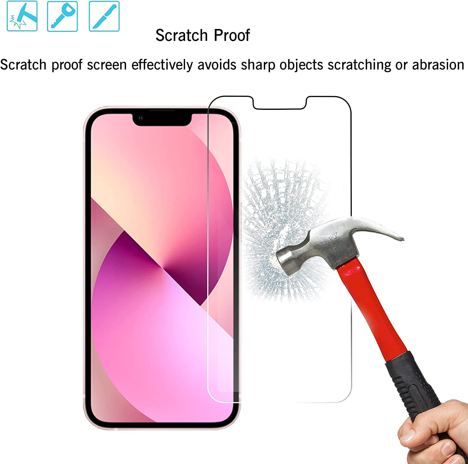 Ailun 2 Pack Screen Protector for Iphone 13 [6.1 Inch Display] with 2 Pack Tempered Glass Camera Lens Protector,[9H Hardness]-Hd[4 Pack]  AilunUS   