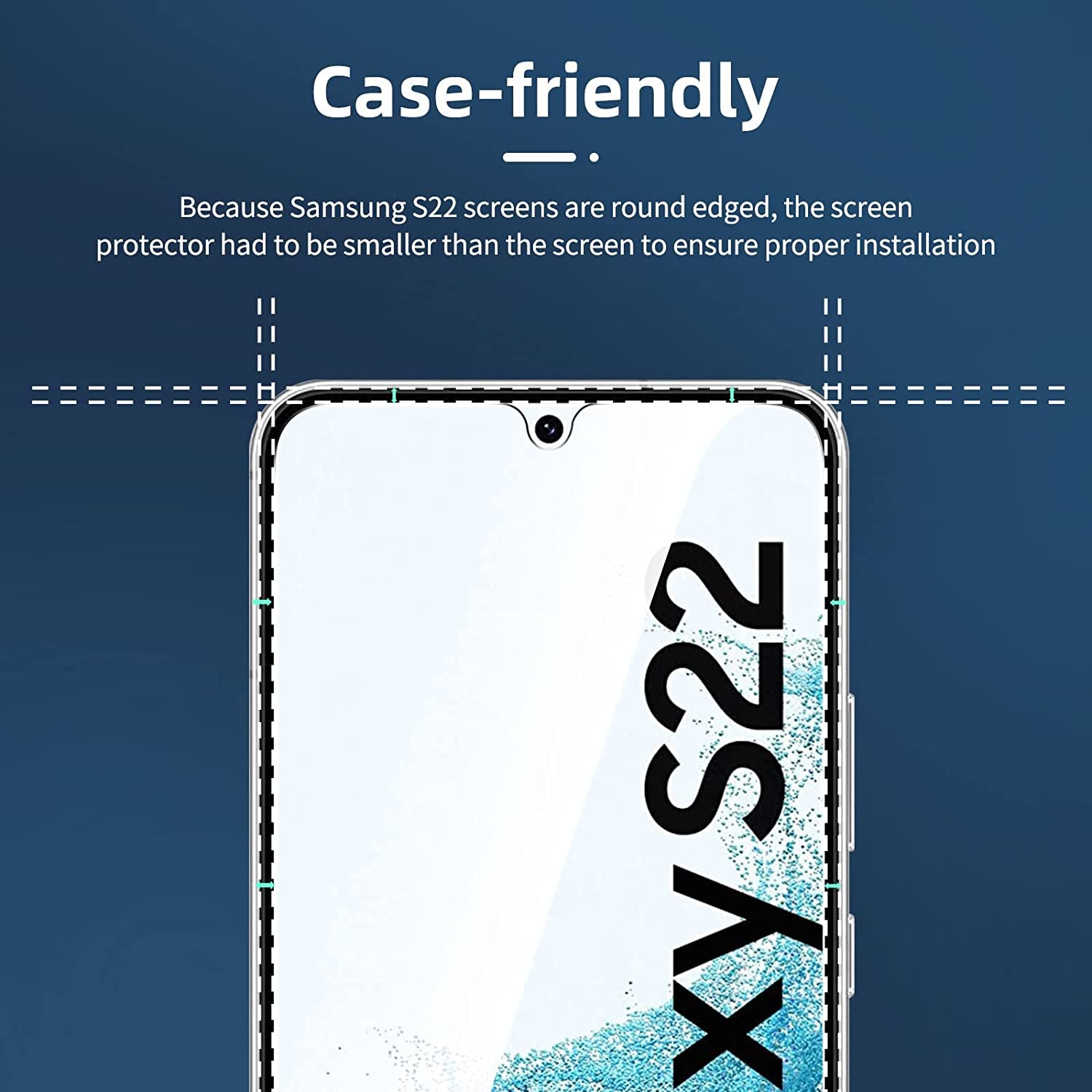NEW'C [3 Pack] Designed for Samsung Galaxy S22 Screen Protector Tempered Glass, Case Friendly Ultra Resistant  NEW'C   