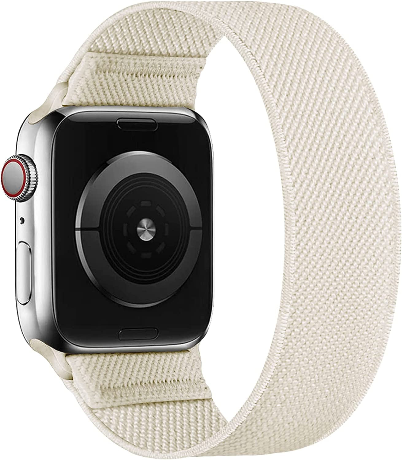 ENJINER Stretchy Nylon Solo Loop Bands Compatible with Apple Watch 38Mm 40Mm 41Mm 42Mm 44Mm 45Mm 49Mm Ultra Iwatch Series 8 7 SE 6 5 4 3 2 1 Strap, Sport Elastic Braided Women Men No Buckles Clasps Replacement Wristband  ENJINER Starlight 38/40/41mm S(wrists 5.43"-6.18"/138-157mm) 