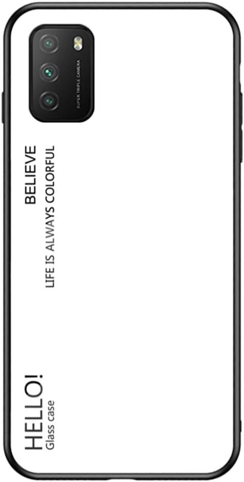 Hicaseer Xiaomi Poco X3 Case,Anti Scratch Gradient Glass Case Back Cover Soft TPU Silicone Shockproof Case for Xiaomi Poco X3 -Purple  Hicaseer White Xiaomi Poco M3 6.53" 