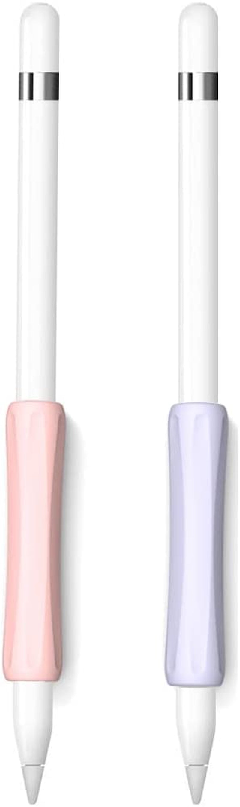 Proelife 2-Pack Ergonomics Grip Holder Anti-Rolling Protective Sleeve Cover for Apple Pencil 2Nd & 1St Gen 2022-2018 Ipad Pro 12.9'' 11''/Air 10.9'' Stylus Accessory Kits (Pink/Purple)  ProElife   