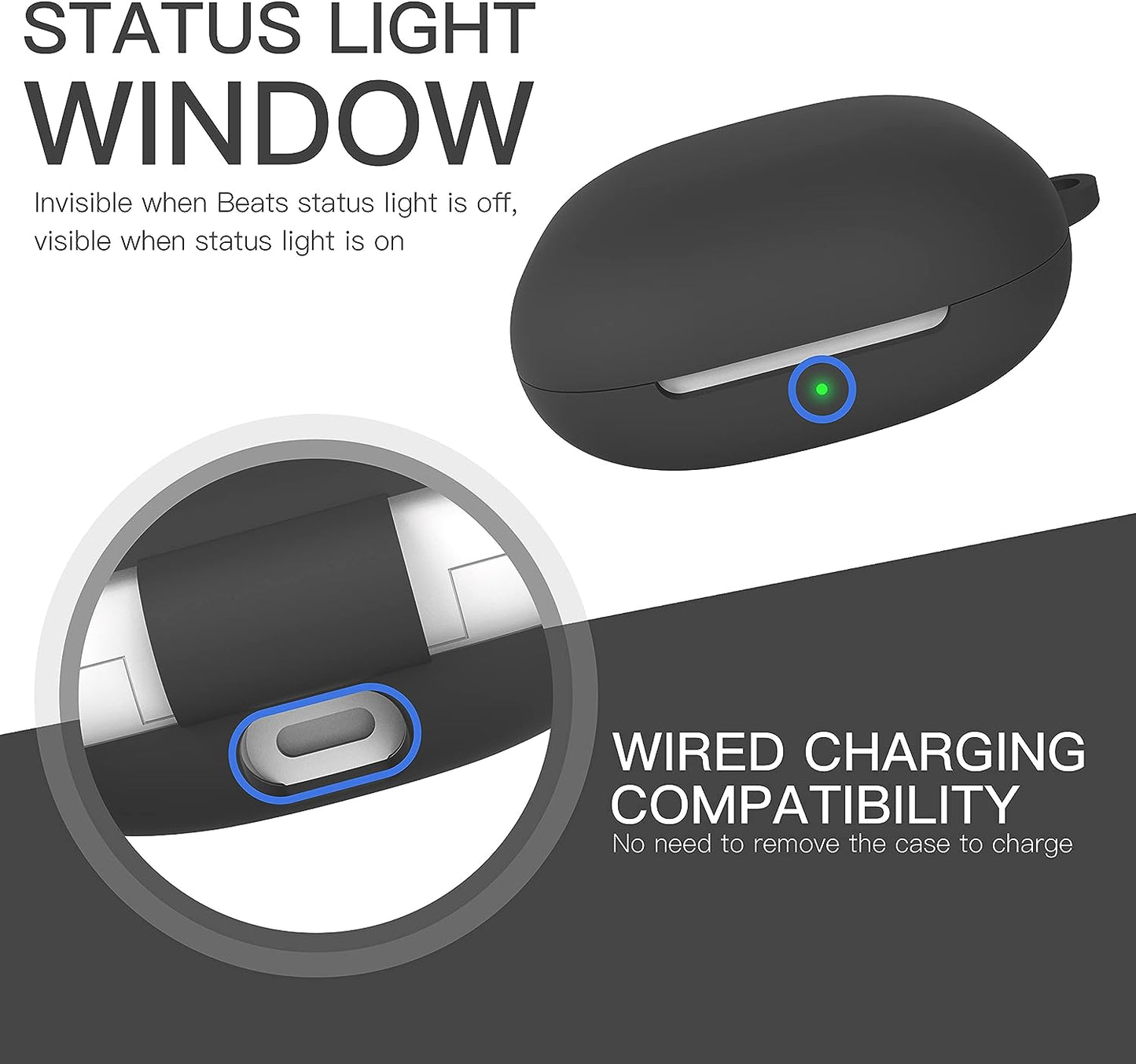 Damonlight Case for Beats Fit Pro Silicone Protective Case Cover (Black)  DamonnLight   