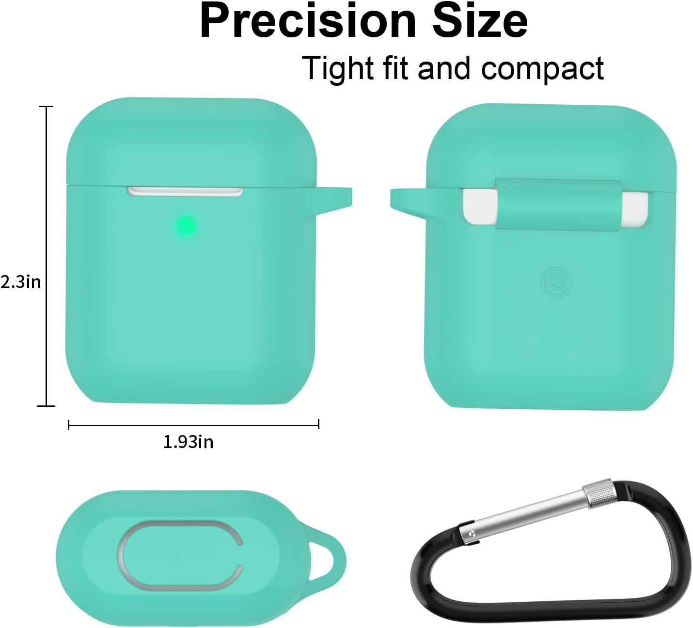 SATLITOG Airpods Case Cover with Secure Lock Keychain, Protective Silicone Cover Compatible with Apple Airpods 2Nd & 1St Charging Case - Mint Green  SATLITOG   