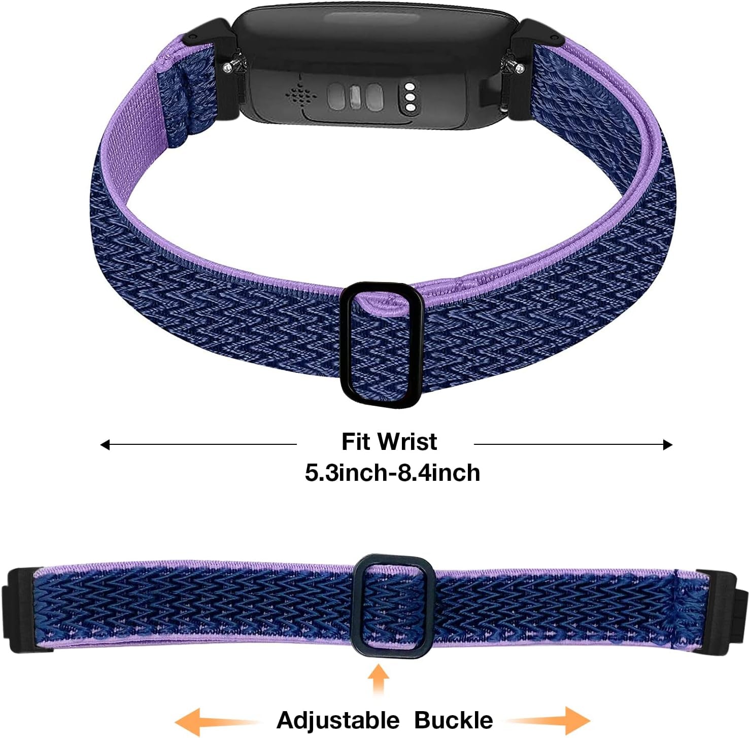 5 Pack Elastic Bands Compatible with Fitbit Inspire 2 / Inspire HR / Inspire / Ace 3 / Ace 2, Soft Loop Nylon Fabric Breathable Stretchy Replacement Straps Accessory Wristband for Women Men  POHNUI   