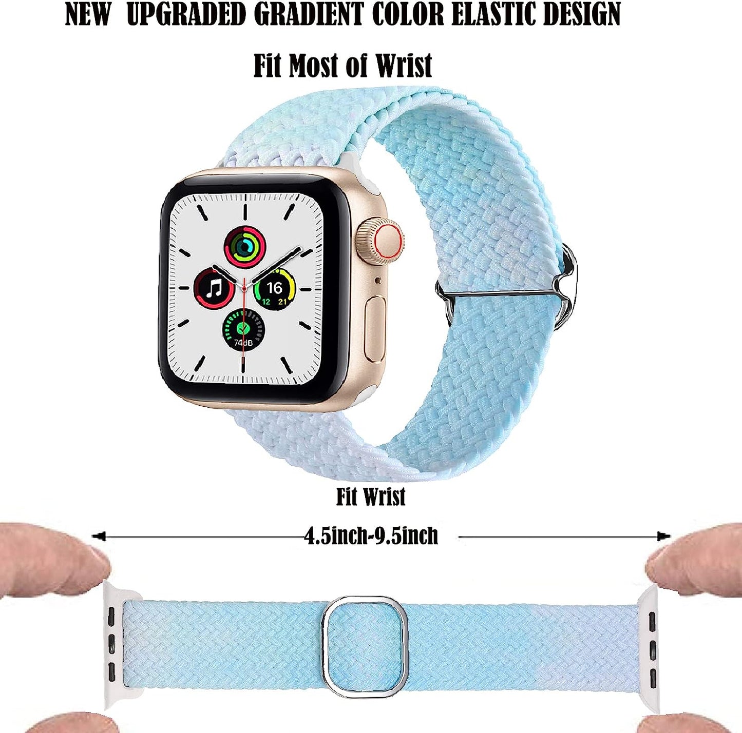 Vevexiao Stretchy Braided Solo Loop Bands Compatible with Apple Watch Ultra Band 44Mm 40Mm 38Mm 42Mm 41Mm 45Mm 49Mm Iwatch Bands Women Men, Elastic Strap for Iwatch SE Series 8/7/6/5/4/3/2/1  VeveXiao   