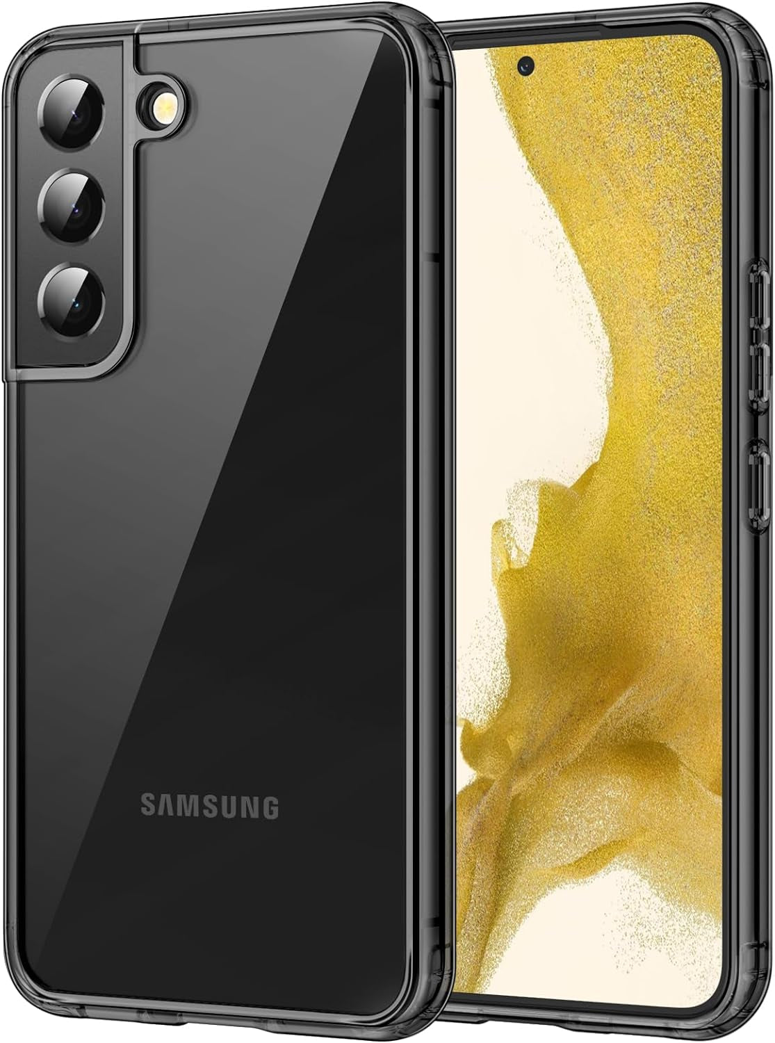 Jetech Case for Samsung Galaxy S22 5G 6.1-Inch, Non-Yellowing Shockproof Bumper Protective Phone Cover, Anti-Scratch Hard PC Back (Purple)  JETech Black  