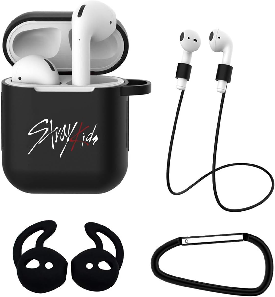 4Pcs Kpop Stray Kids Earphones Case for Airpods 1 2 3 Pro Silicone Cover Set  JUNG KOOK Stray Kids Airpods Cover For iPhone 3/Pro 