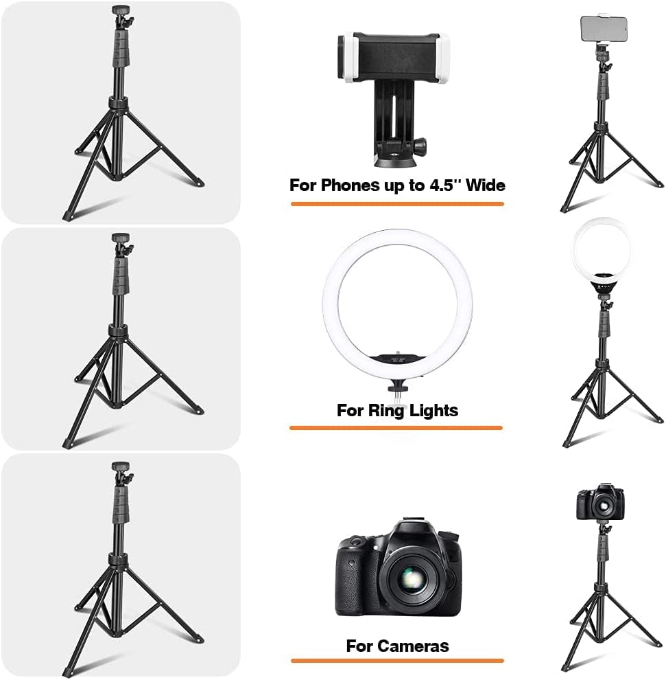 Ubeesize 10''Selfie Ring Light with 62''Tripod Stand, Led Ring Light with Phone Holder and Remote for Video Recording/Zoom Meeting (Youtube/ Tiktok/Twitch), Compatible with Phones, Cameras & Webcams  UBeesize   