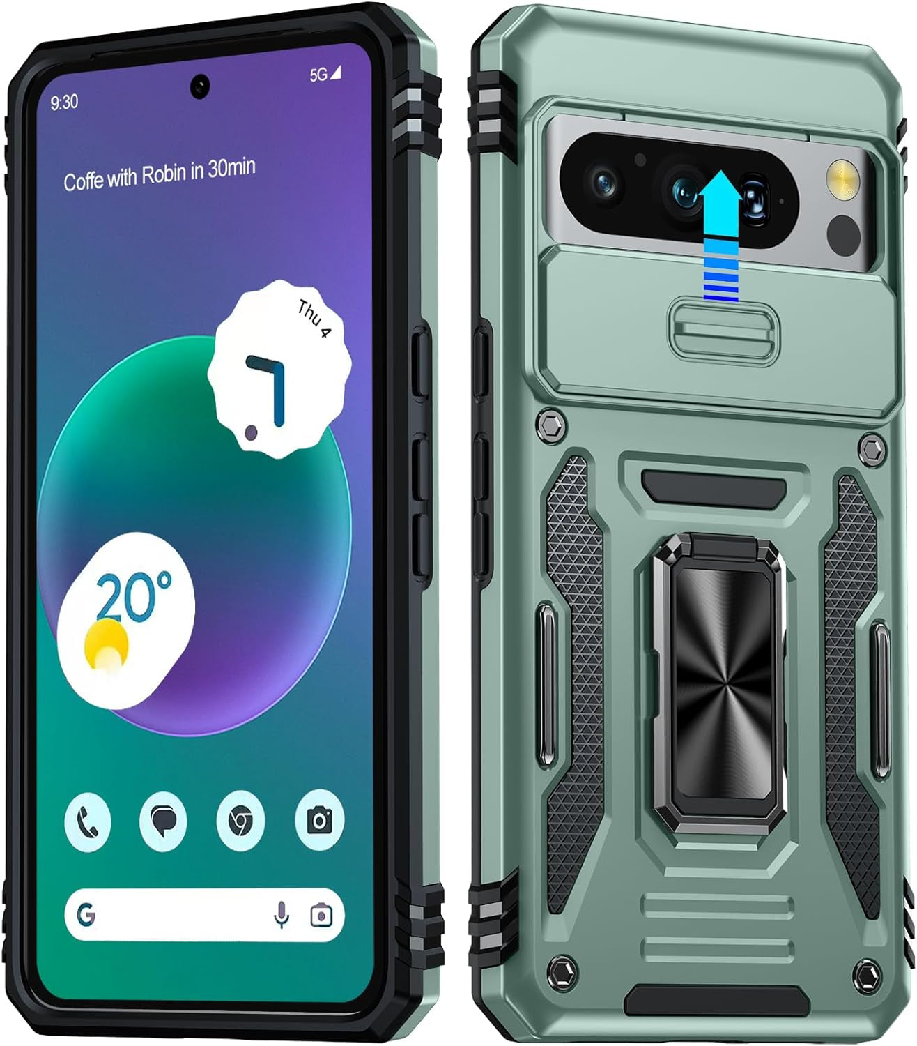 ANTSHARE for Google Pixel 8 Case Clear, Pixel 8 Case with [16FT Military Grade Drop Protection][Non-Yellowing], Slim Fit Case for Pixel 8 Phone 2023 - Crystal Clear  ANTSHARE Alpine Green Google Pixel 8 Pro 