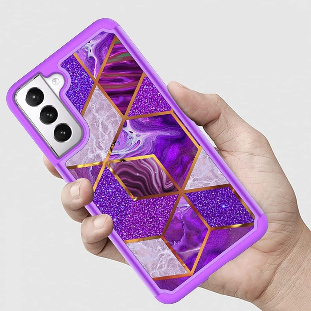 Tothedu Case for Galaxy S21 plus 5G 6.7" Case, Samsung S21 plus (2021) Phone Case, Shock Absorption Dual Layer Heavy Duty Protective Cover Rugged Cases for Samsung Galaxy S21 plus (Purple/Marble)  Tothedu   