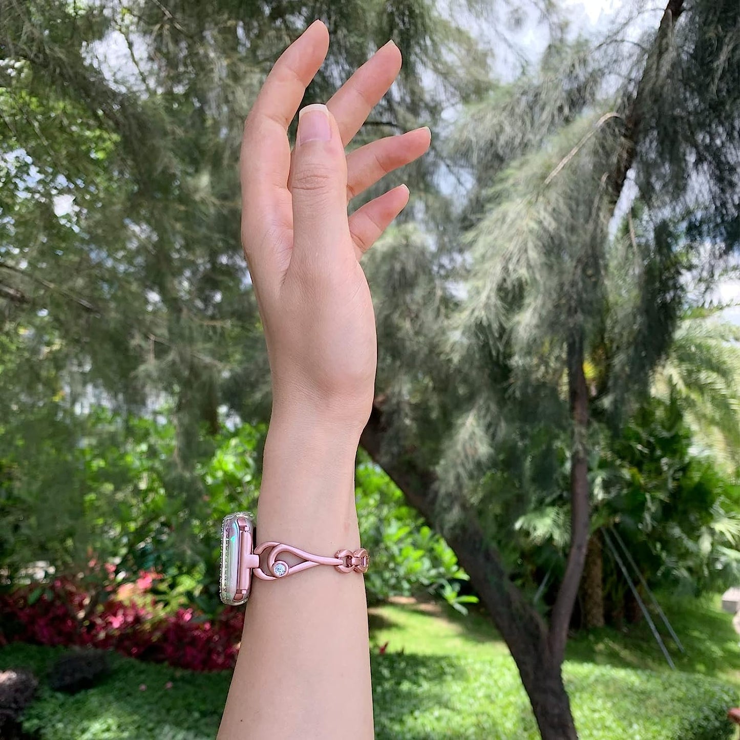 Sangamei Strap Compatible for Apple Watch Band 49Mm 45Mm 44Mm 42Mm 41Mm 40Mm 38Mm Metal Iwatch Band Replacement Series 8/7/6/5/4/3/2/1/SE Dressy Bracelet for Women  SaNgaiMEi   