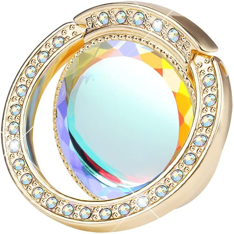 Lenoup Glitter Bling Bling Phone Ring Holder,Sparkle Phone Ring Grip Artificial Stand with Flat Diamond,Flat Rhinestone Cell Finger Ring for Phones,Pad(Gold)  lenoup   