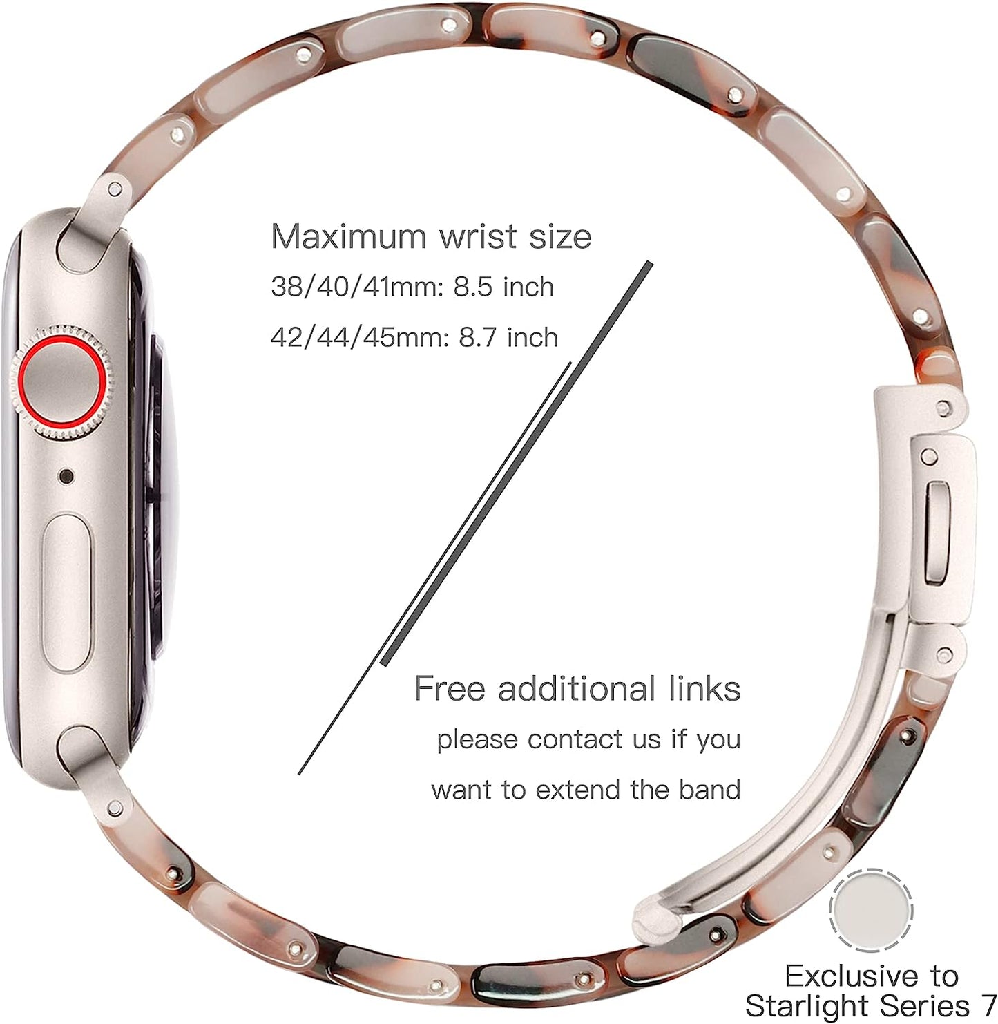 YGTIECS Starlight Apple Watch Band 41Mm 40Mm 38Mm, Super Lightweight, Comfortable, Compatible with Apple Watch Series 8 & 7, Fashionable for Apple Watch Series 8 7 SE 6 5 4 3 2 1-Black Tortoise Flower  YGTIECS   