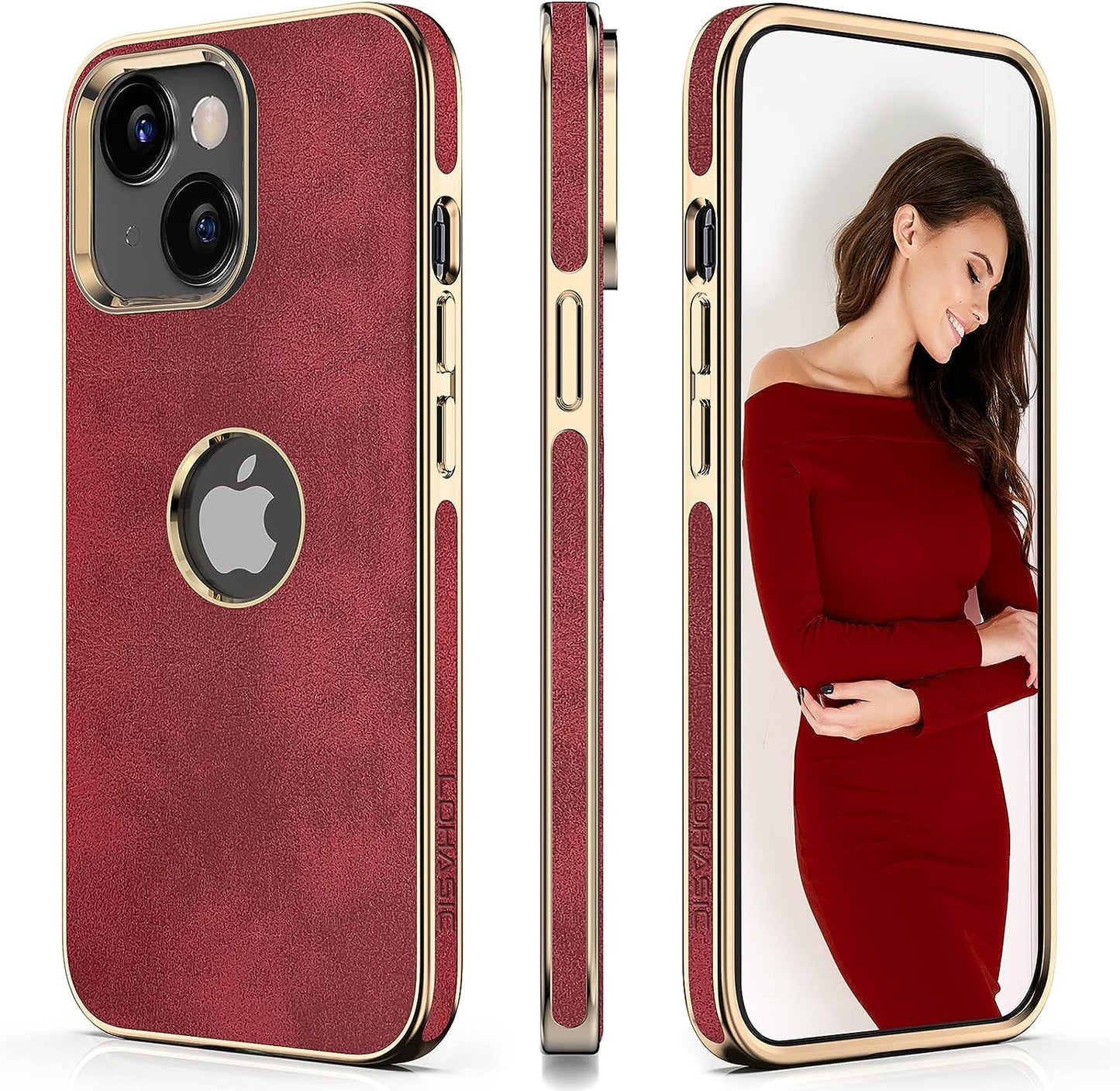 LOHASIC for Iphone 14 plus Cases Women, Crocodile Leather Luxury Phone Cover with Logo Cutout, Thin High-End Designer Snake Skin Non-Slip Girly Cases for Iphone 14 Plus(2022) 6.7" 5G - Light Green  LOHASIC Red/14Plus  